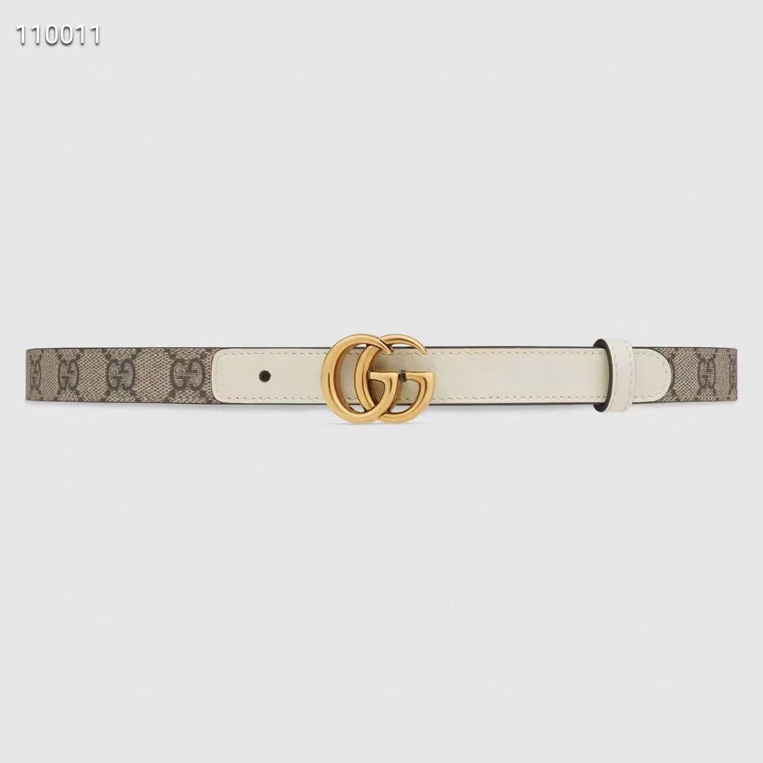 [TOP] GUCCI GG Belt Calfskin/Supreme Canvas 2.0cm - White - 711 Luxury