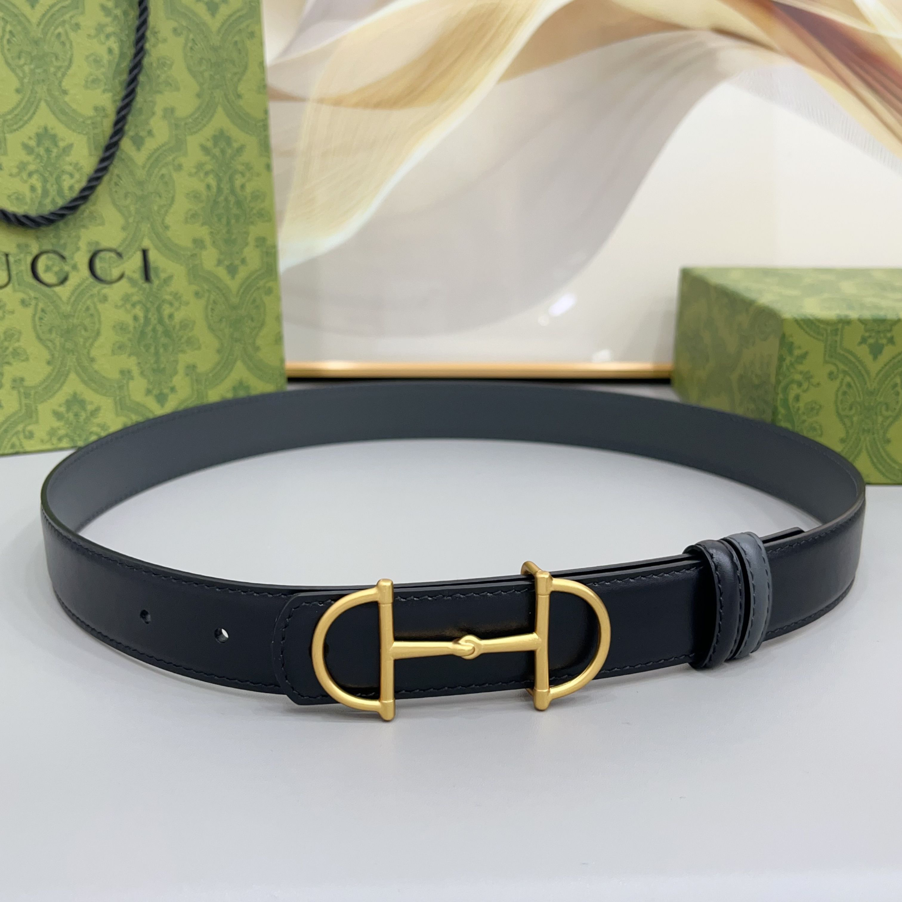 [TOP] GUCCI  Belt 3 cm - Black - 711 Luxury