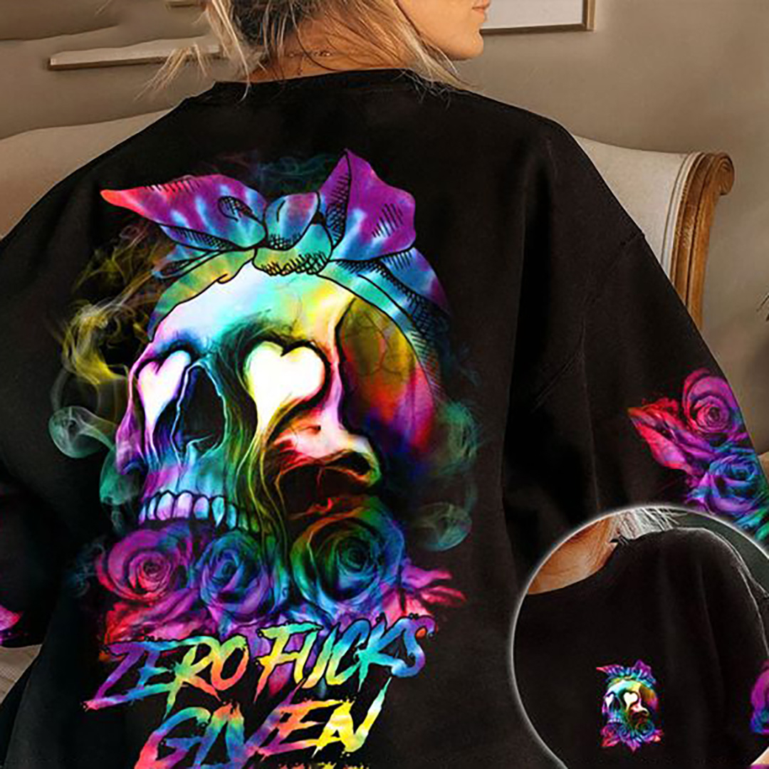 Given Blood Rose Skull Full Body Print Women's Sweatshirt