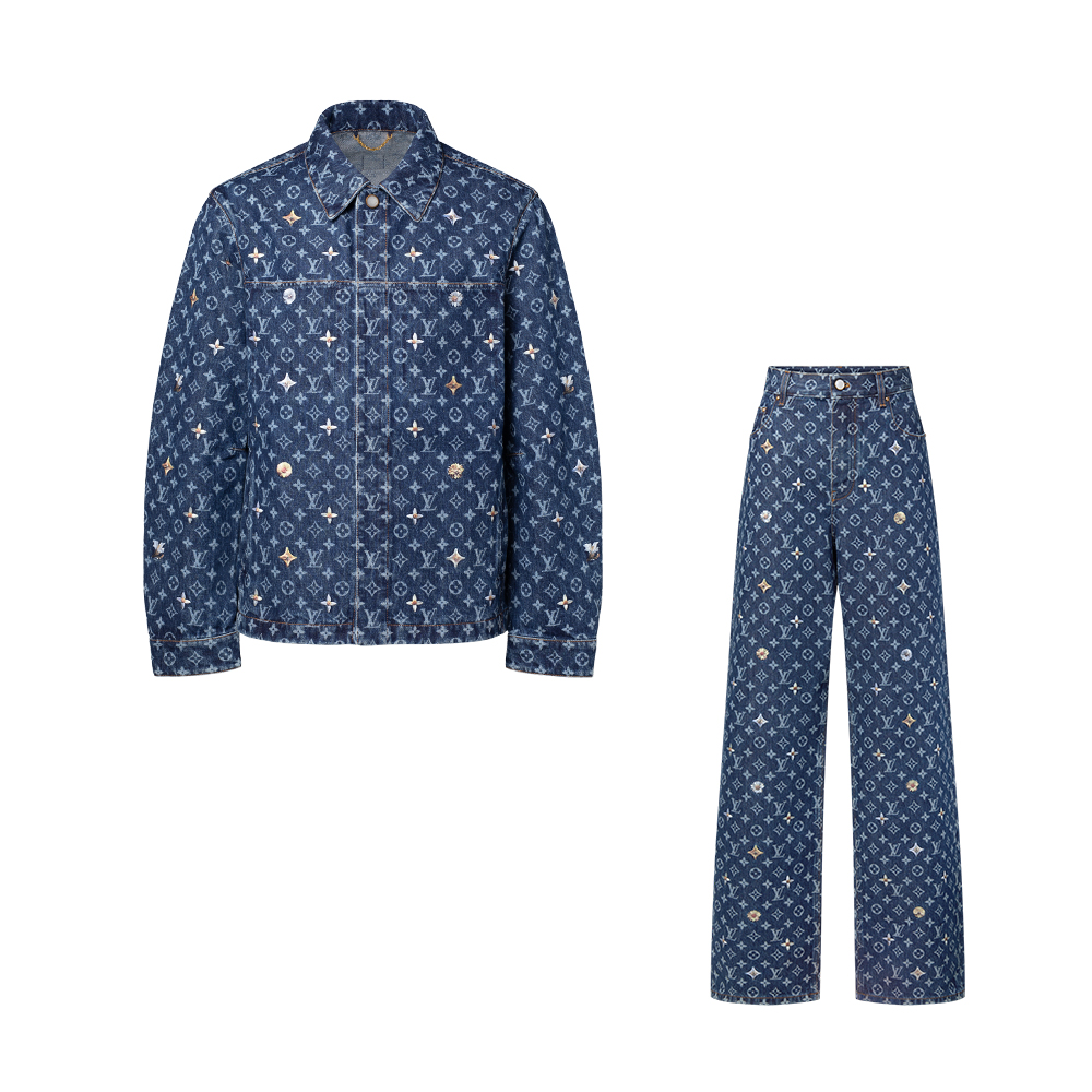 Louis Vuitton Clothing LOUIS VUITTON Monogram Embroidered Denim Overshirt and Skate Pants #378790 | Nigo Office