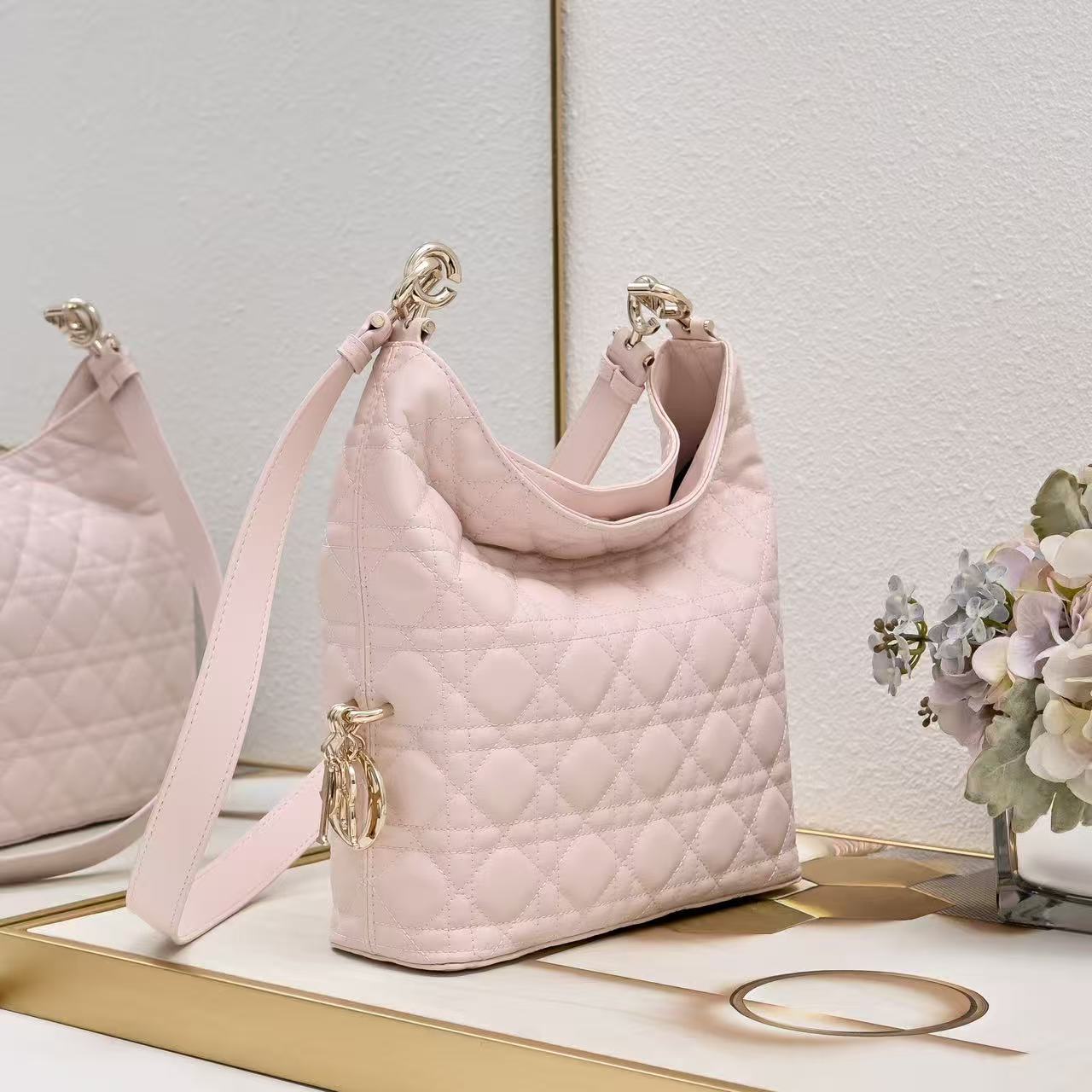 [TOP] Christian Dior Toujours  Hobo Bag  22.5 x 14 x 7.5cm - Pink - 711 Luxury