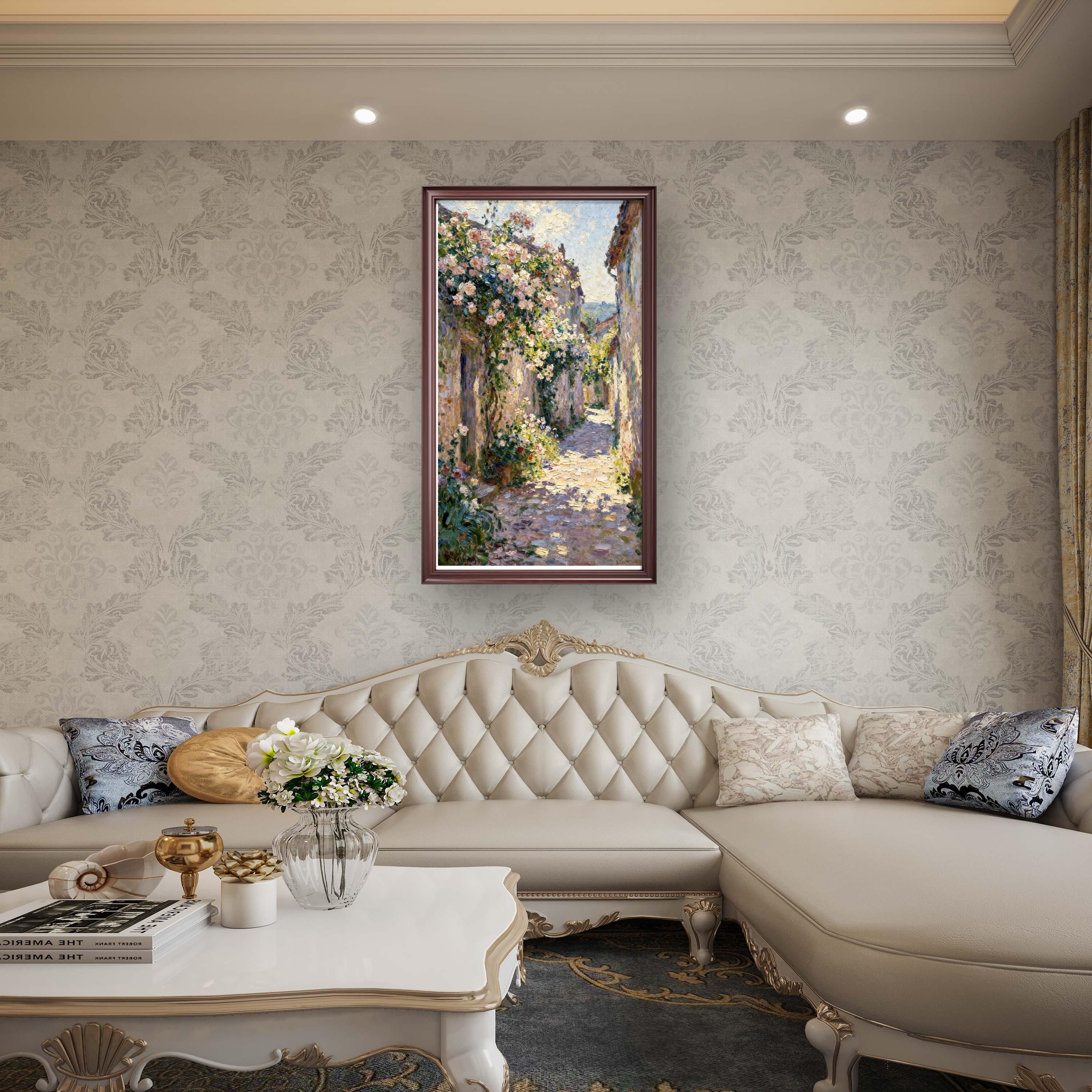 Flower Shadows on Stone Wall