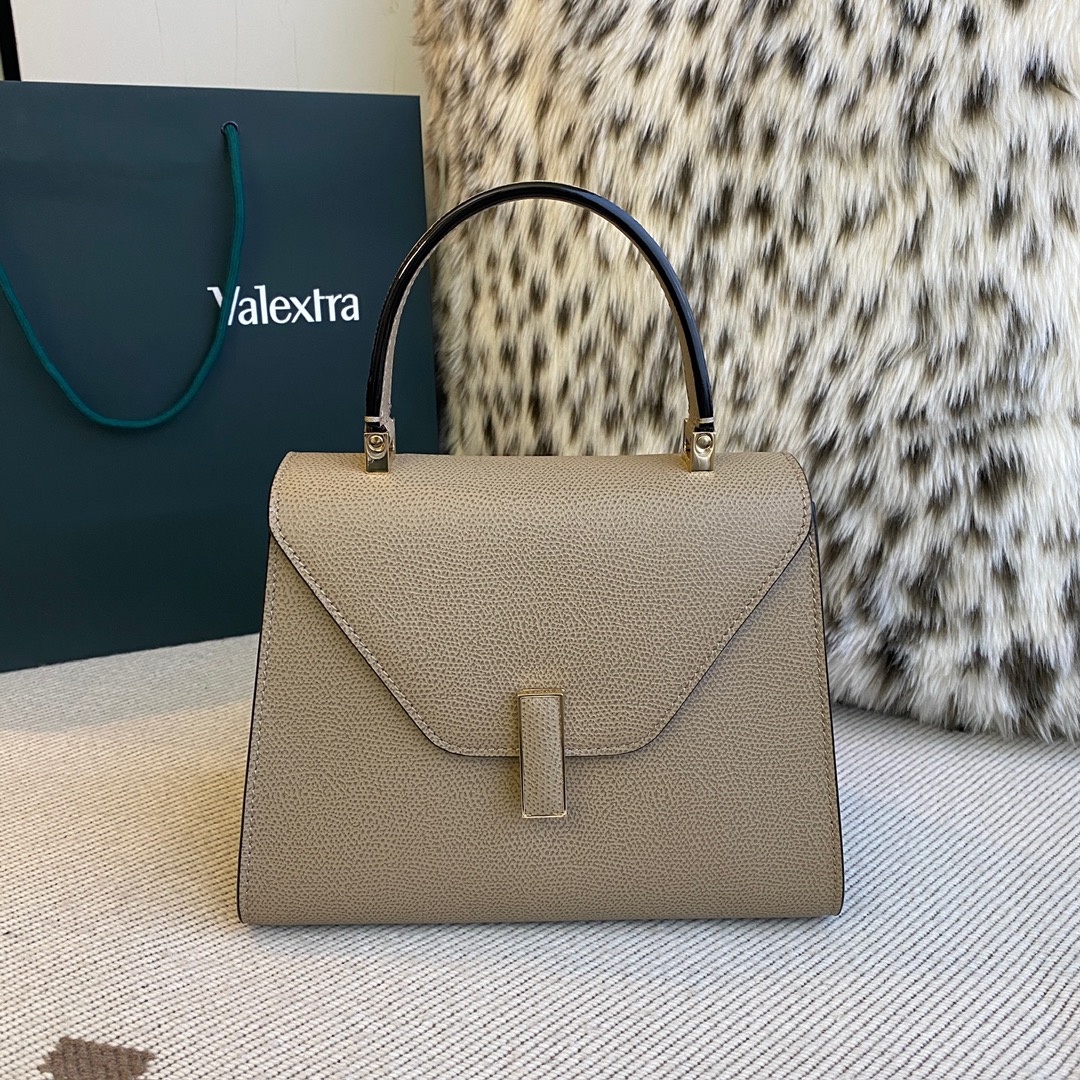 [TOP] VALEXTRA lside Bag 22x16.5x12cm - Elephant Gray - 711 Luxury