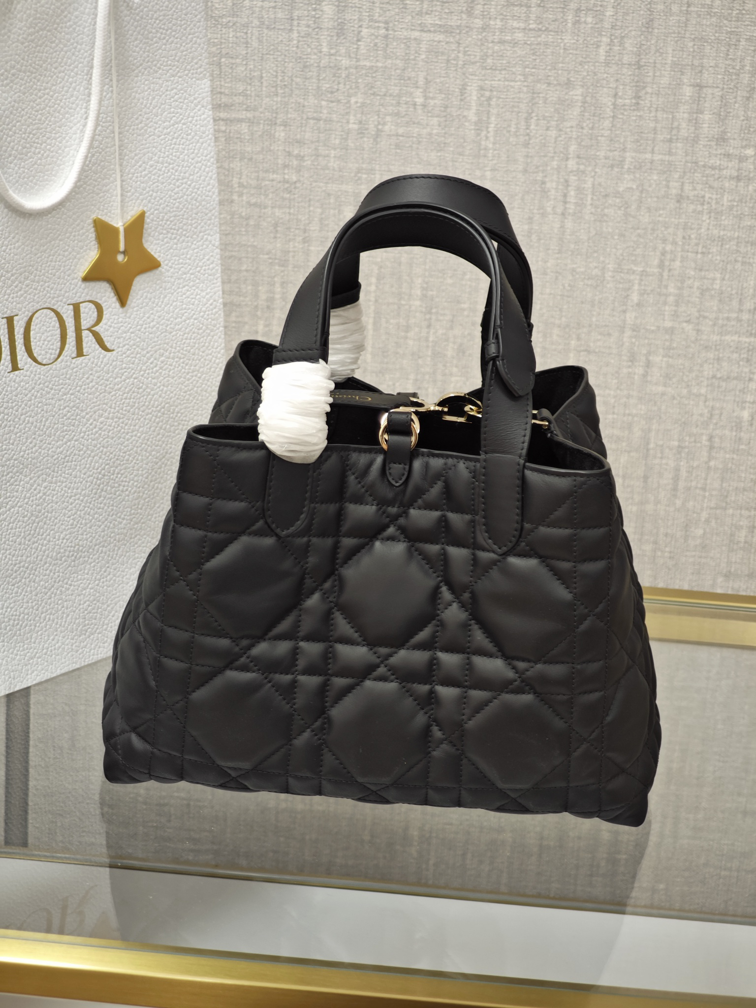 [TOP] Christian Dior Toujours Bag Calfskin Medium 28*21.5*19cm - Black