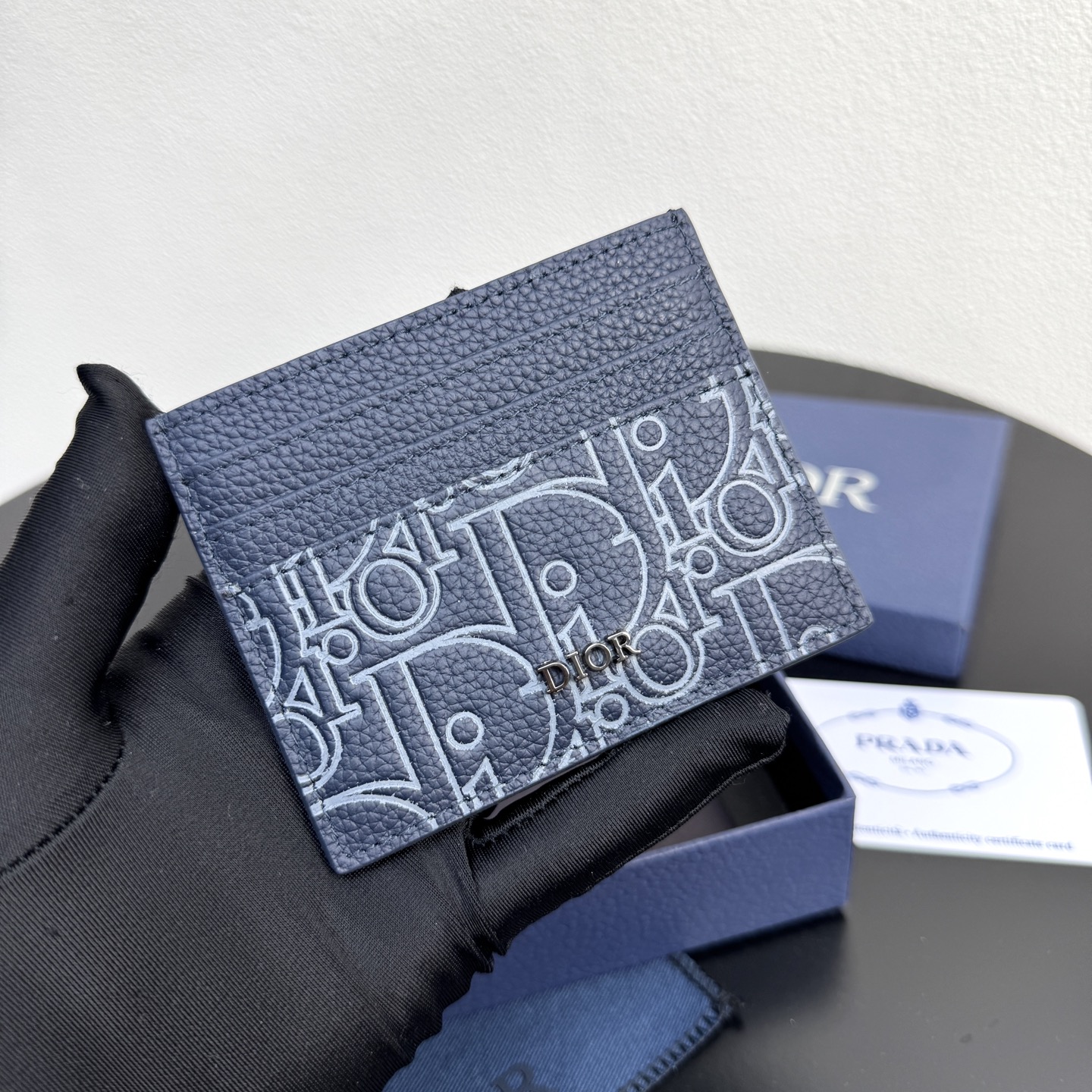 [TOP] Christian Dior Calfskin Card Holder 10x8x0.4cm - 2 Colors