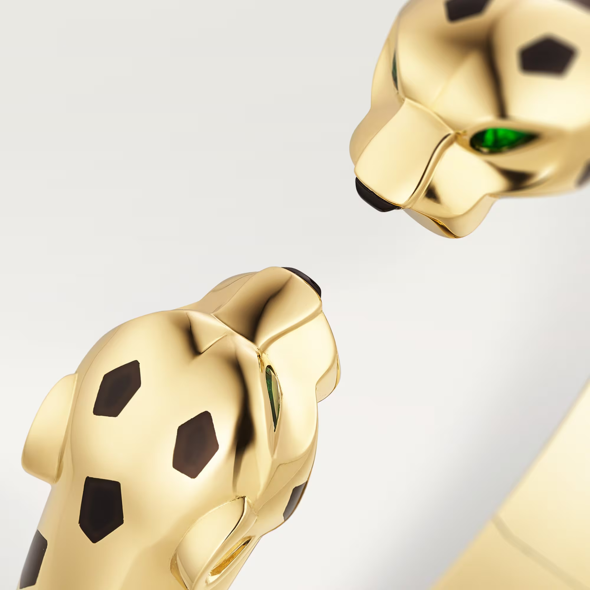 Carty Panther Motif Bracelet, Yellow Gold, Double Head,Medium Model