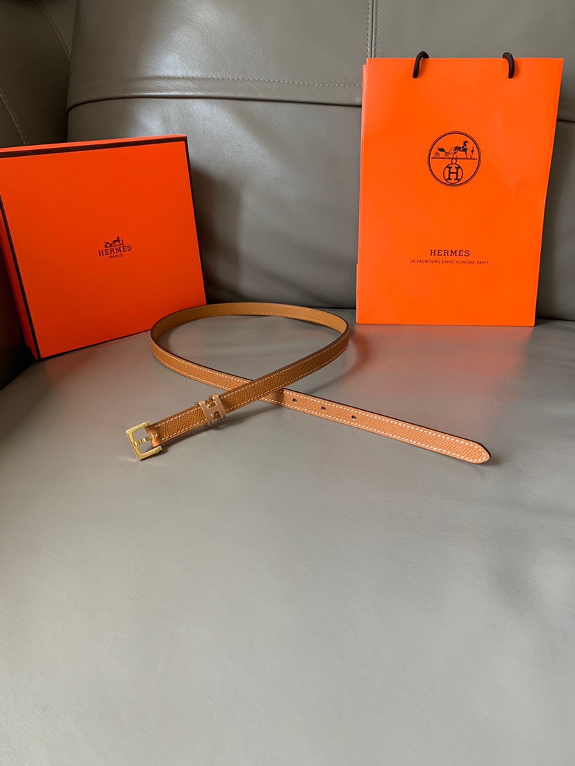 [TOP] HERMES Eom Calfskin Belt 15mm - Brown - 711 Luxury