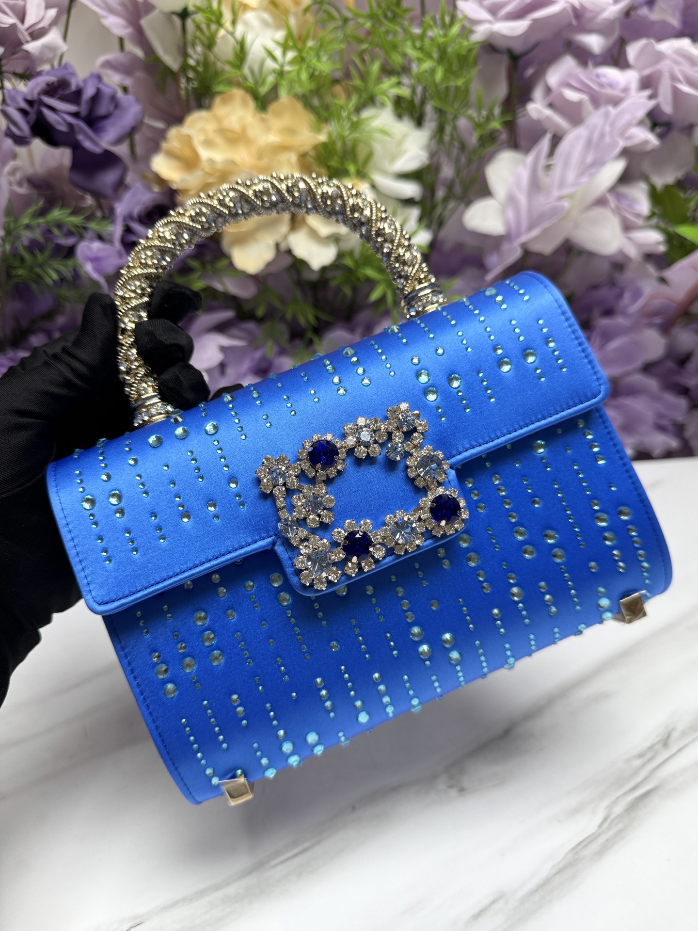 [TOP] ROGER VIVIER Diamond Bag 19-13-4 CM - Blue - 711 Luxury