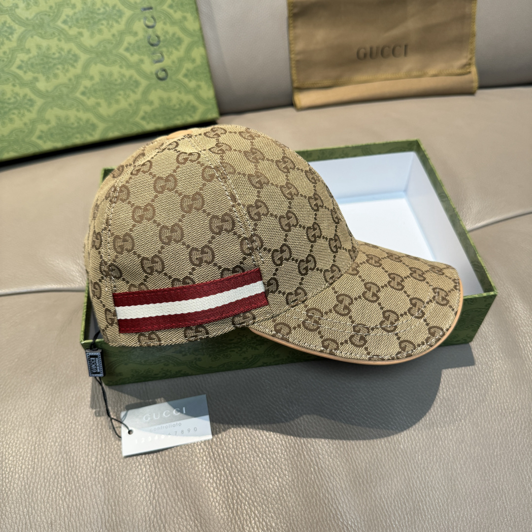 [TOP] GUCCI Classic Baseball Hat - Brown - 711 Luxury