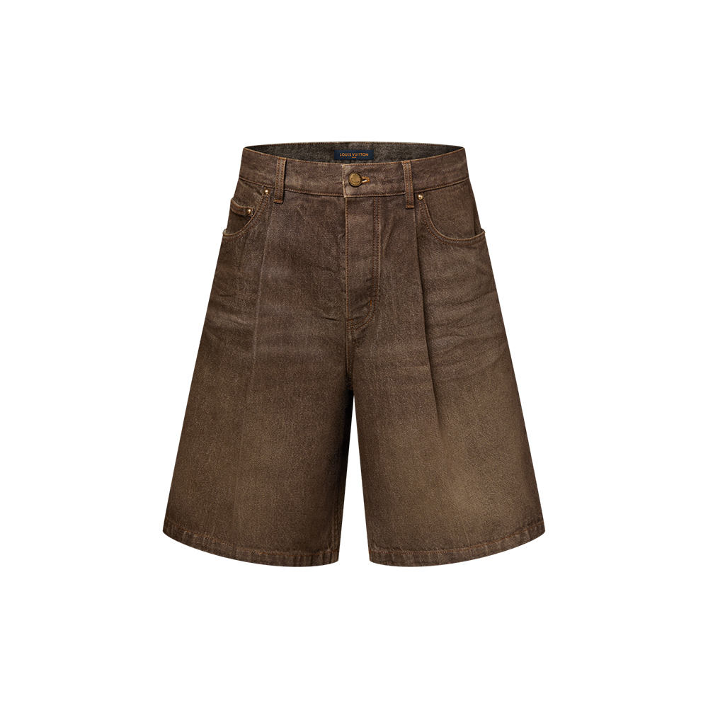 LOUIS VUITTON Coffe Indigo Denim Shorts #379658