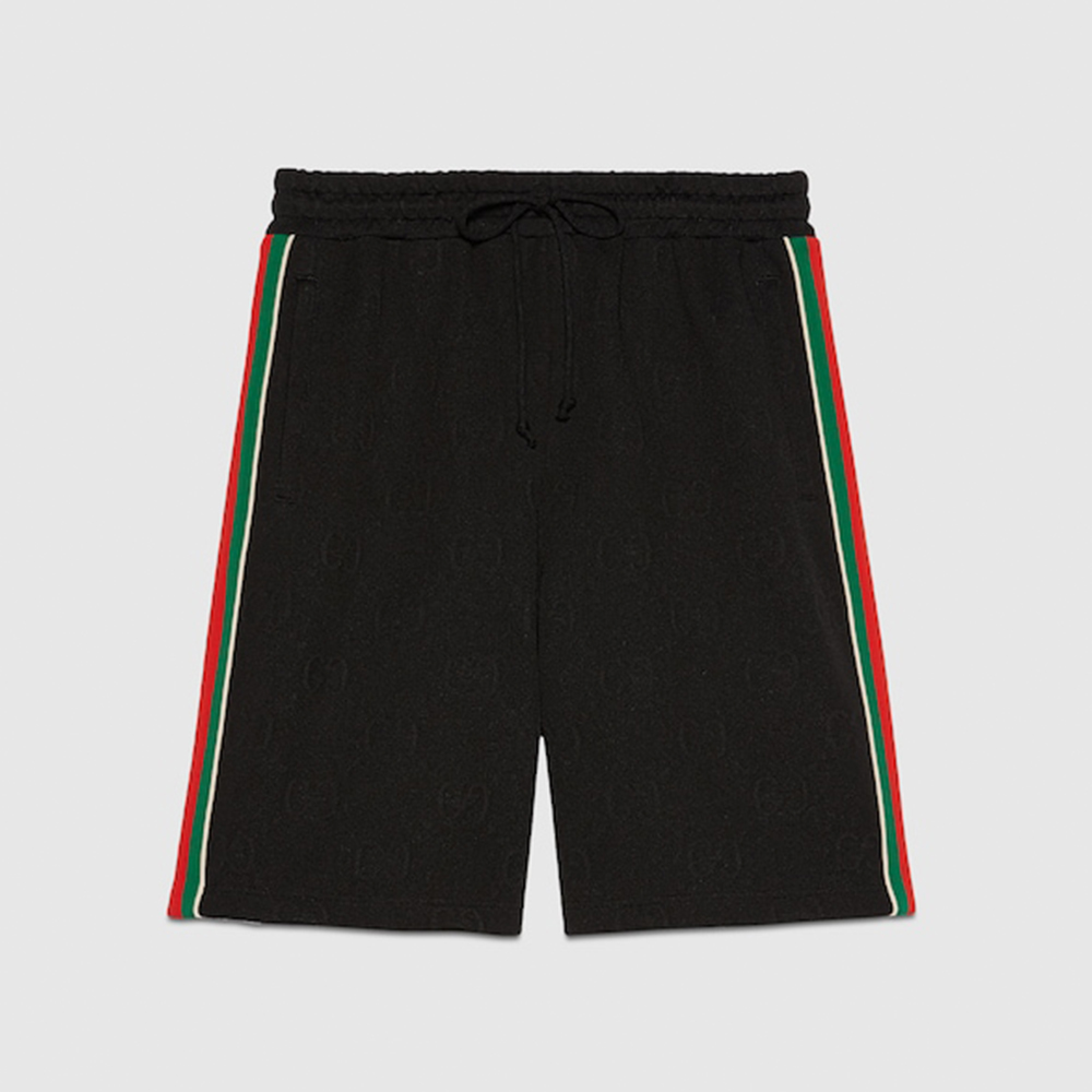 Gucci black Accessory Gucci GG Jacquard Jersey Bermuda Short Black #393512 | Nigo Office