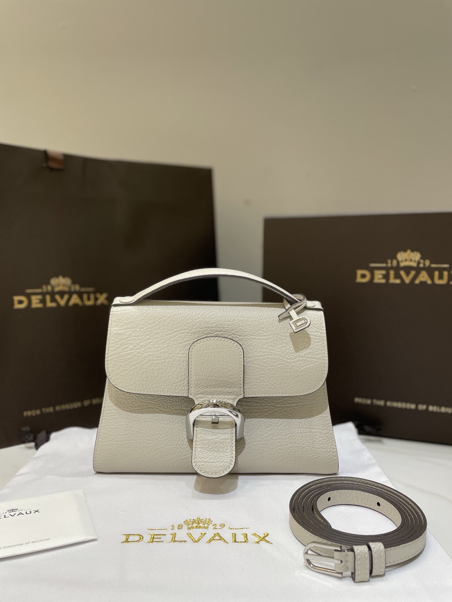 [TOP] Delvaux Tem Bag Cowhide 23×17×6cm - White - 711 Luxury