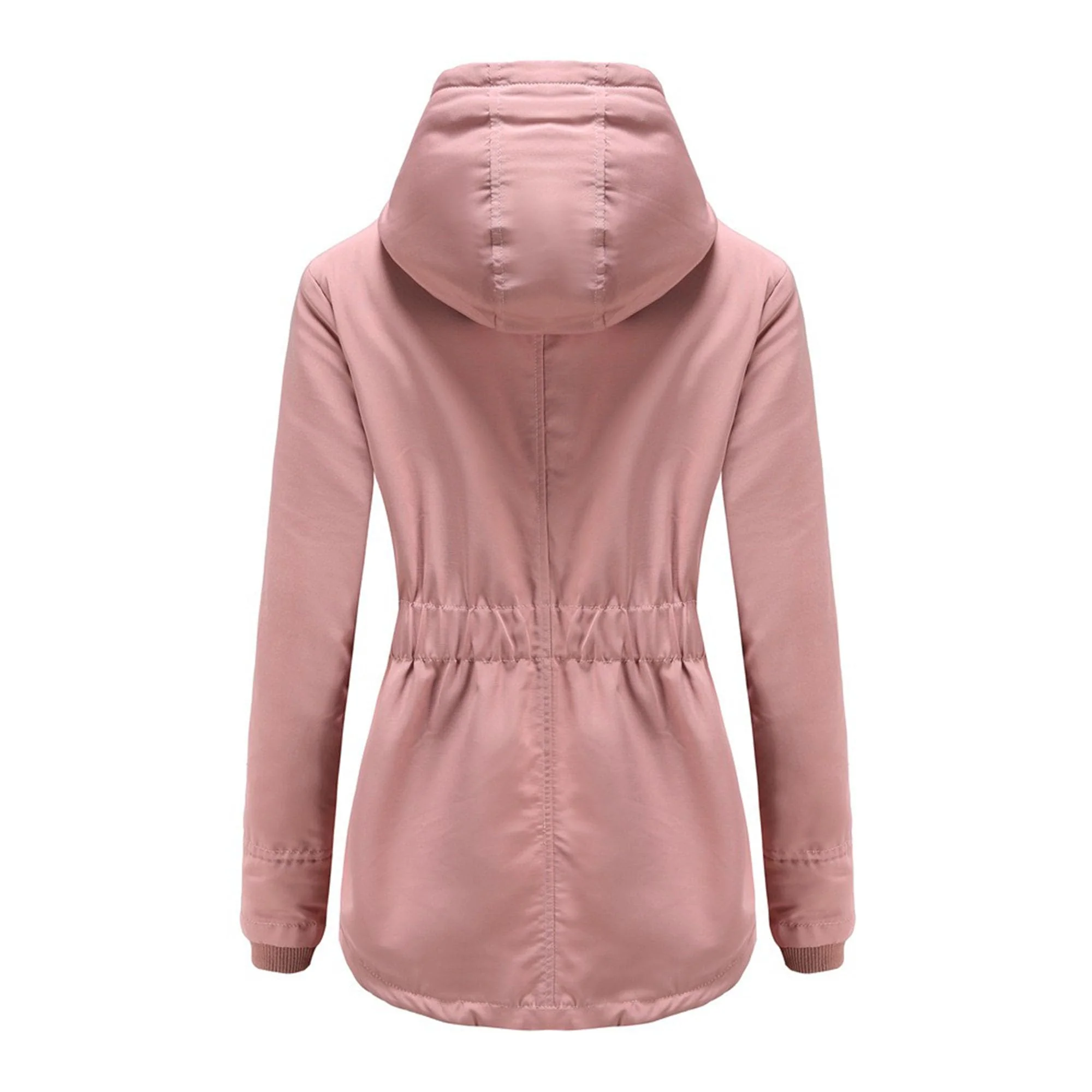 DGHM-JLMY 1/2 Pack Women's Windproof Waterproof Cotton Coats Fashion Warm Hooded Outerwear Solid Thick Fleece Jacket