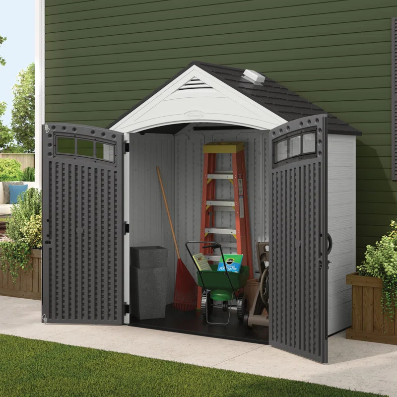 Suncast Vista 88 in. W x 49 in. D x 98 in. H Storage Shed