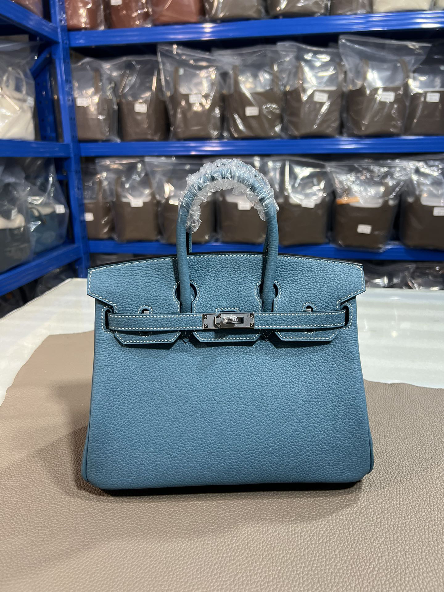 [TOP] HERMES Birkin Togo Leather 25cm - Bleu Jean & SHW