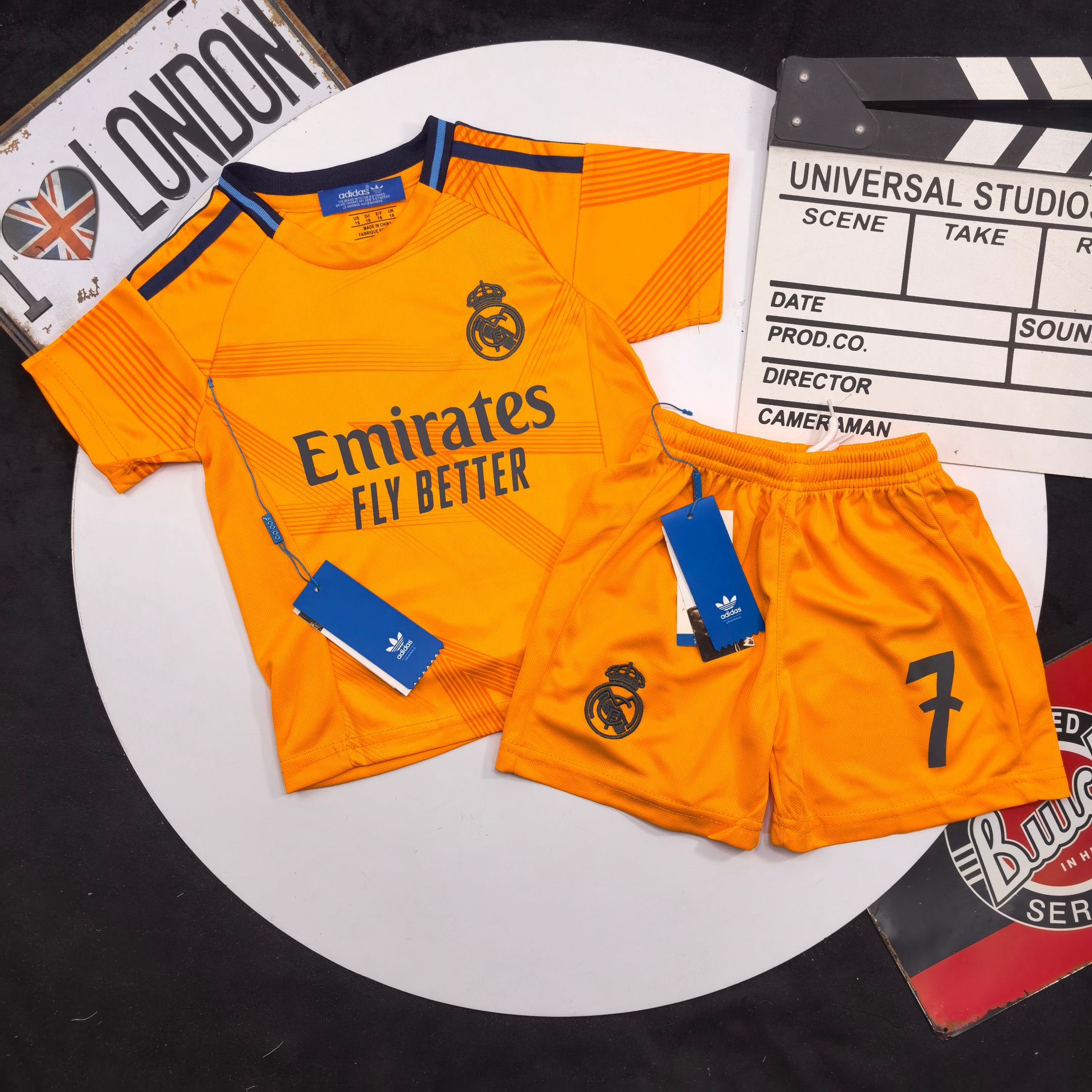 Adidas Kids Real Madrid Away Football Kit For Boys Girls VINI JR No.7 Jersey & Shorts Full Original Tags Sizes 90-170