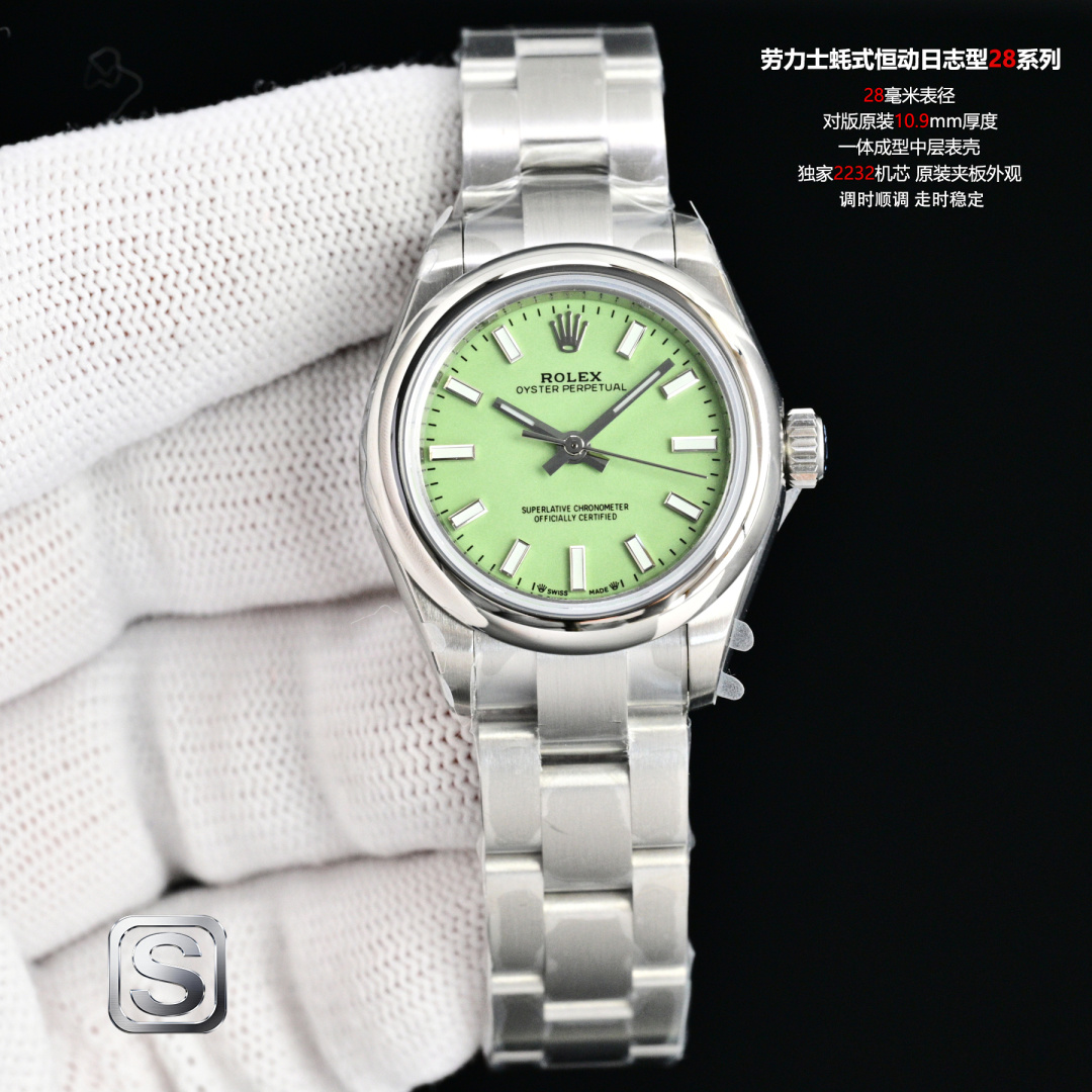 [TOP] ROLEX Watch 28mm - Green