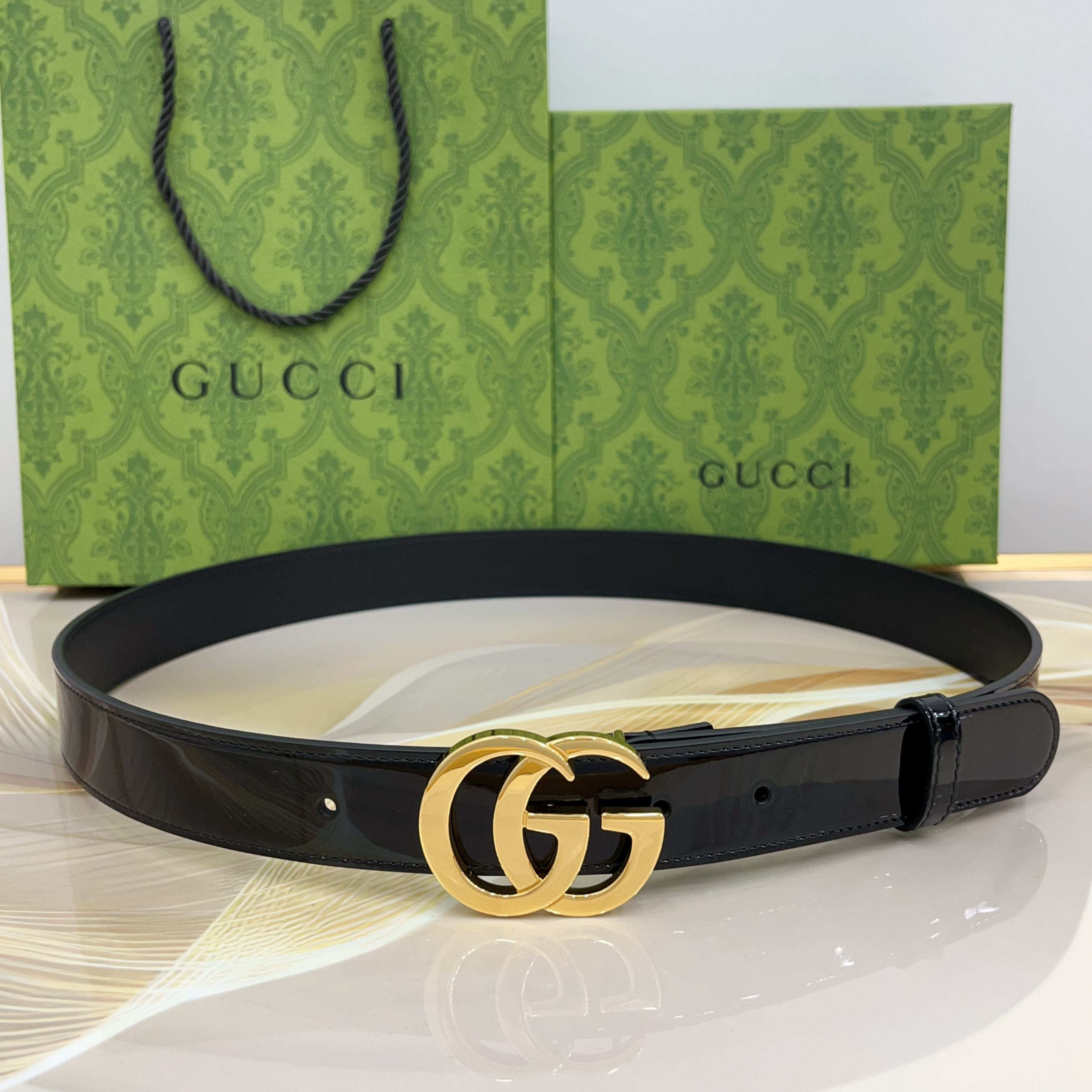 [TOP] GUCCI  Belt 3 cm - Black - 711 Luxury