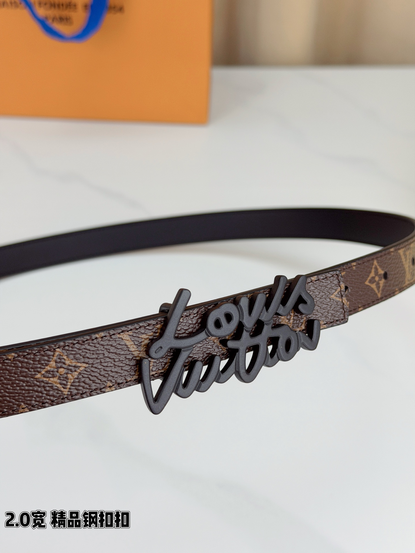 [TOP] Louis Vuitton LV Belt 2 cm - Brown - 711 Luxury
