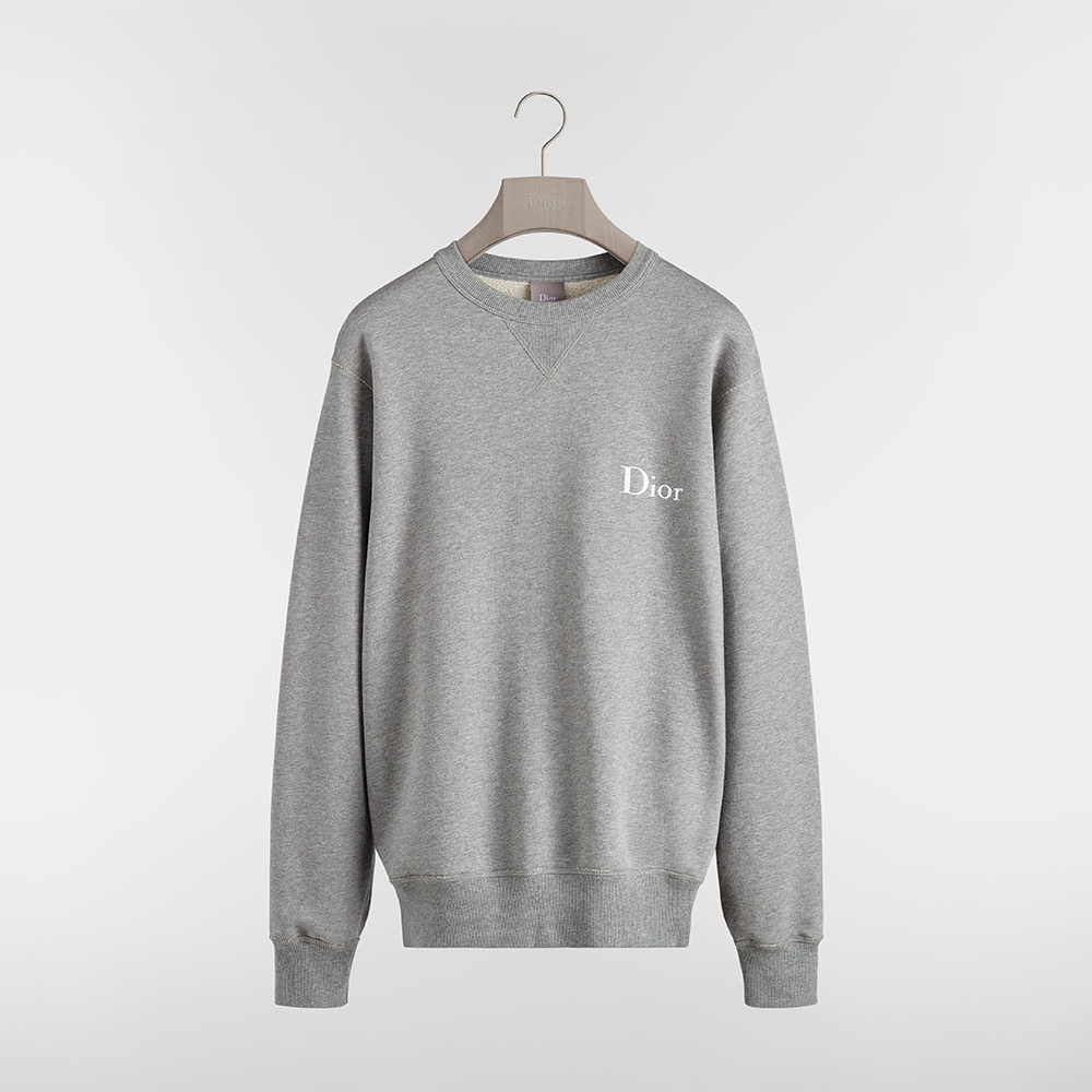 Dior gray Clothing DIOR Sweatshirt with Dior Embroidery Relaxed Fit Gray Cotton Fleece #395905 | Nigo Office