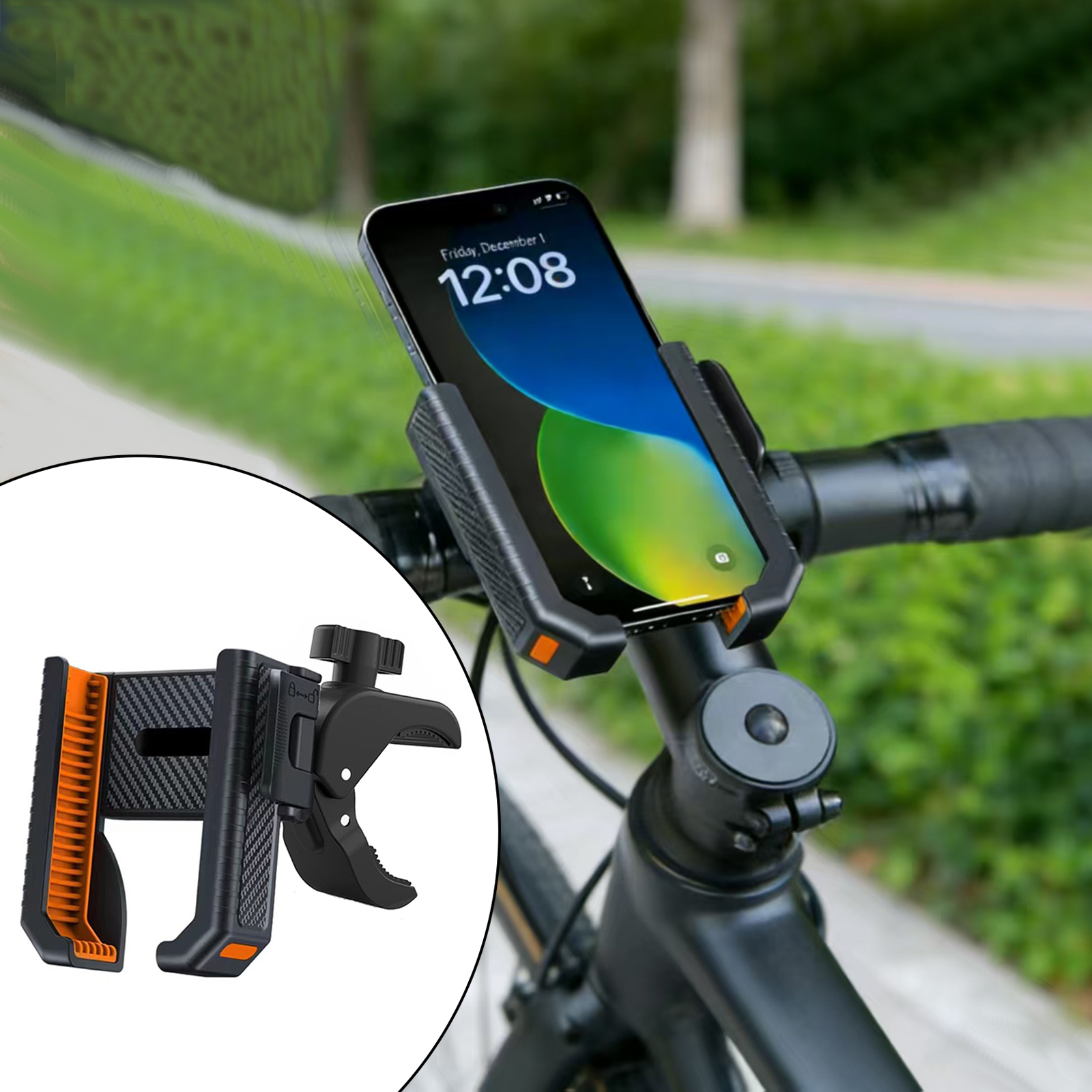 Shockproof Adjustable Bike & Motorcycle Phone Mount – Anti-Vibration Handlebar Phone Holder