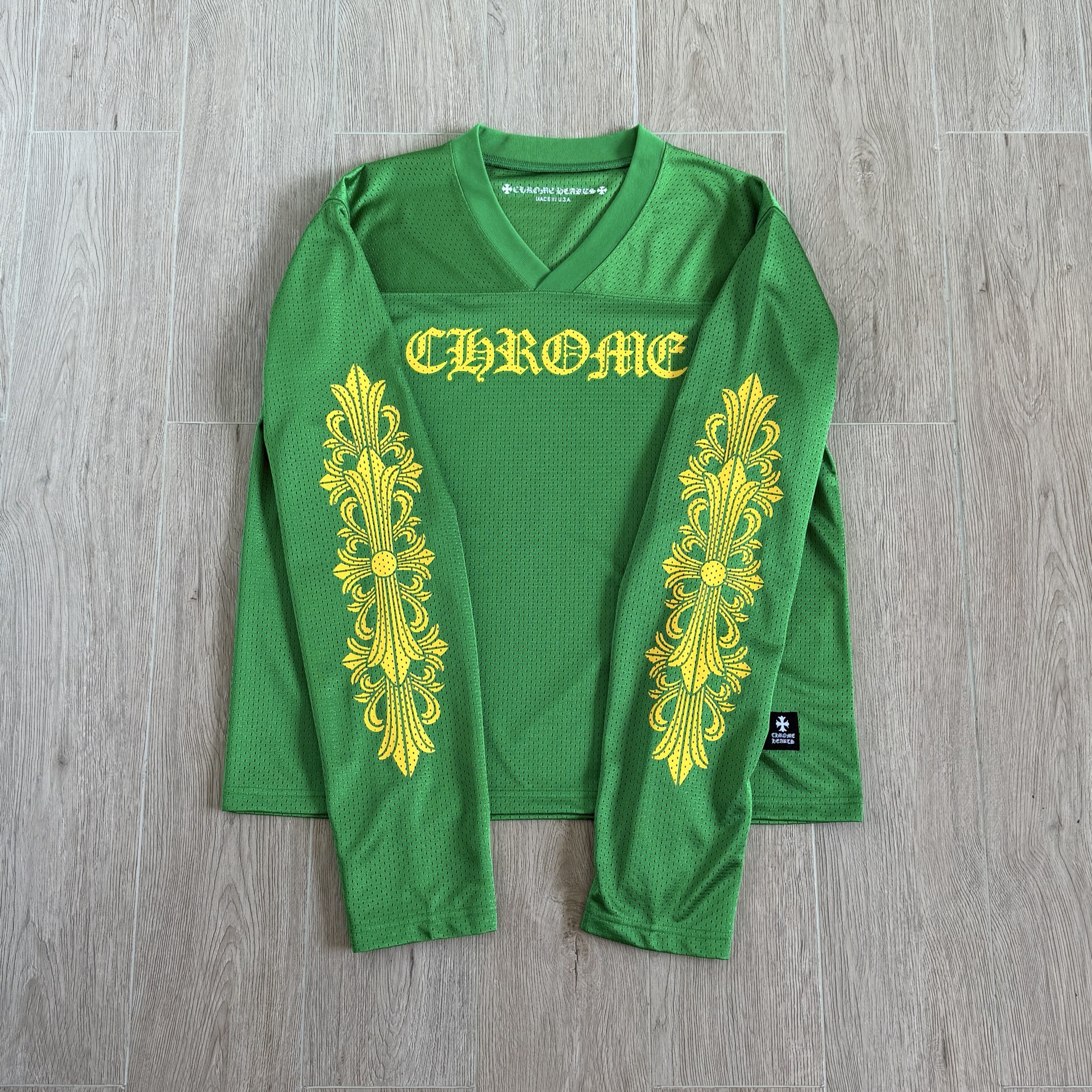 Chrome Hearts green Clothing Copy Copy Chrome Hearts Green Mesh Hockey Jersey Shorts Pants T-shirt Sweatshirt Vest #390491 Vi