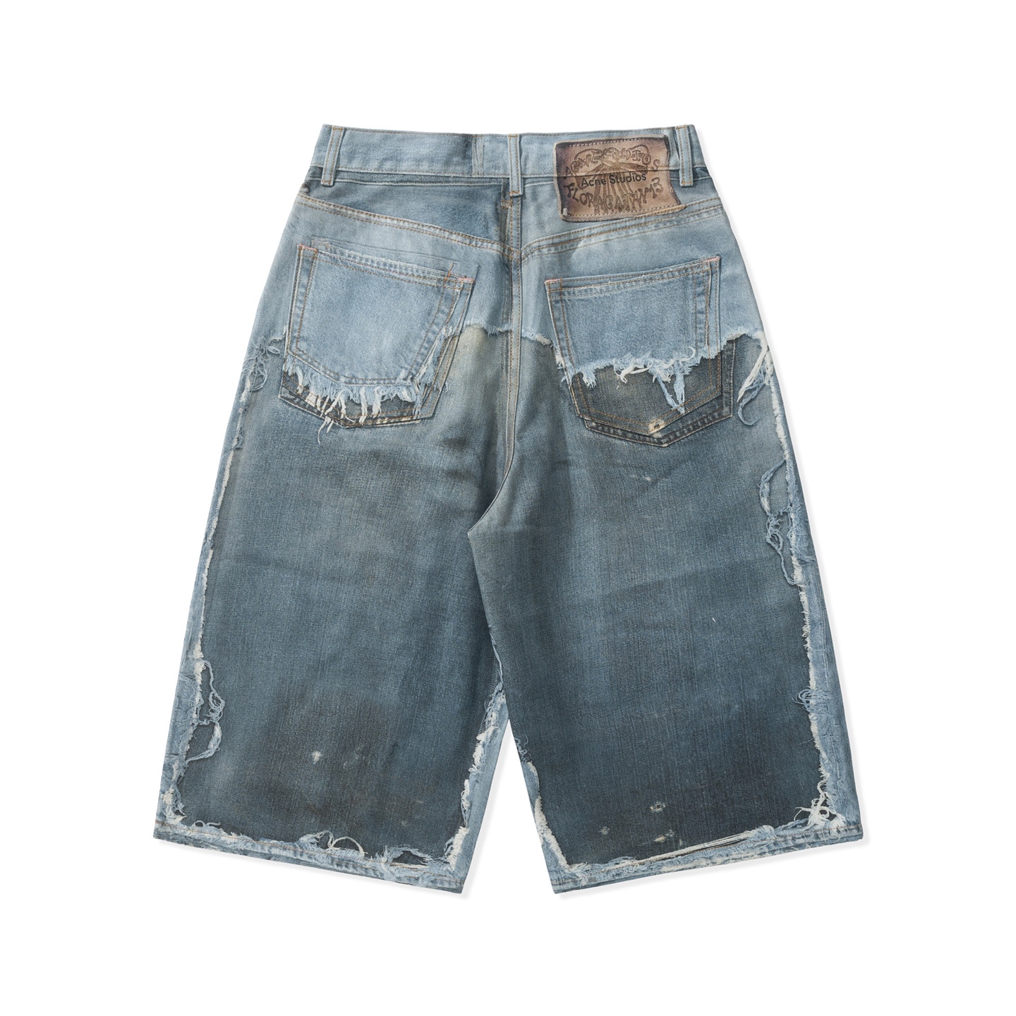 Acne Studio Trompe-l’œil Cropped Pants Jeans 1981 Mid Blue#380546