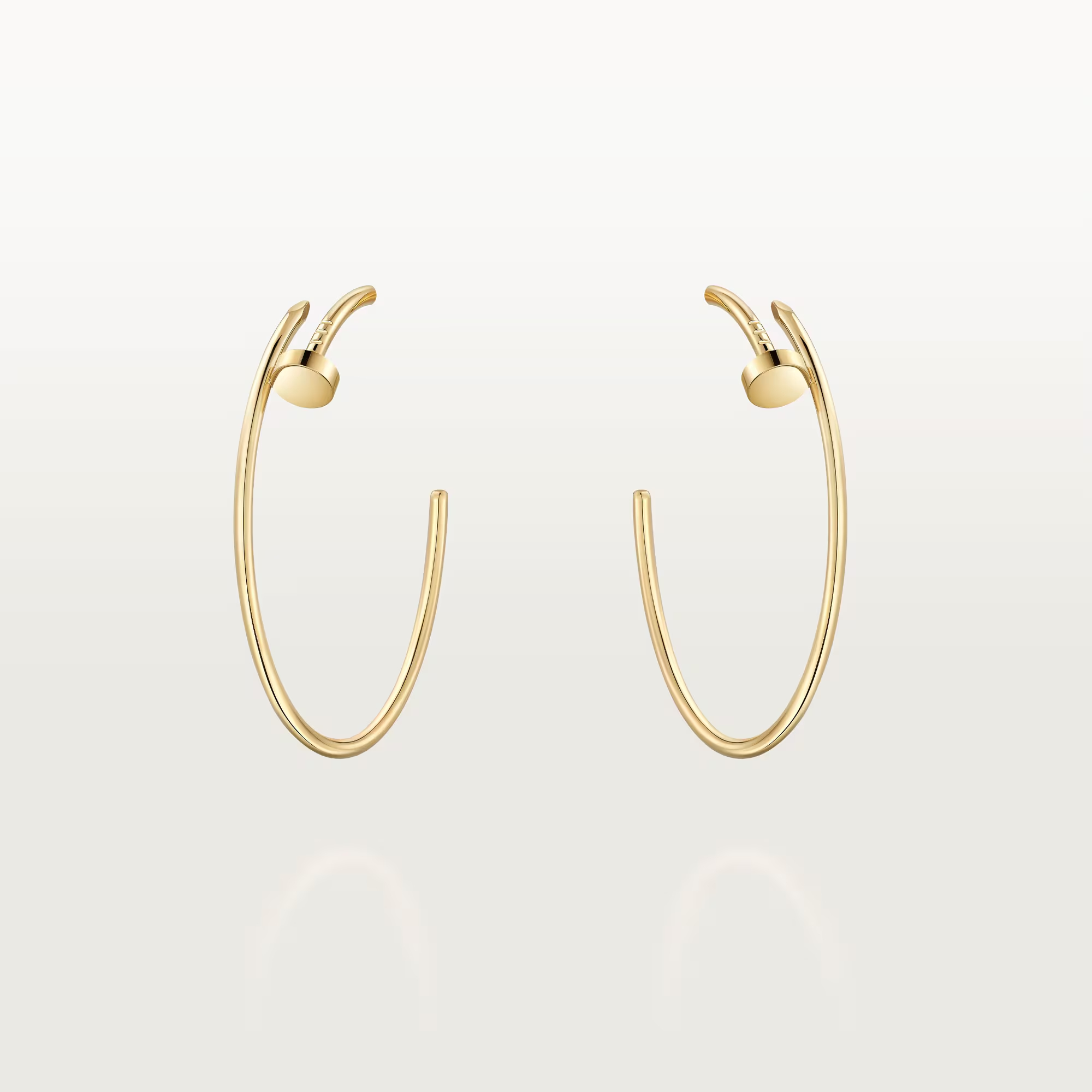 Carty Nails Solo Trace Earrings, Yellow Gold