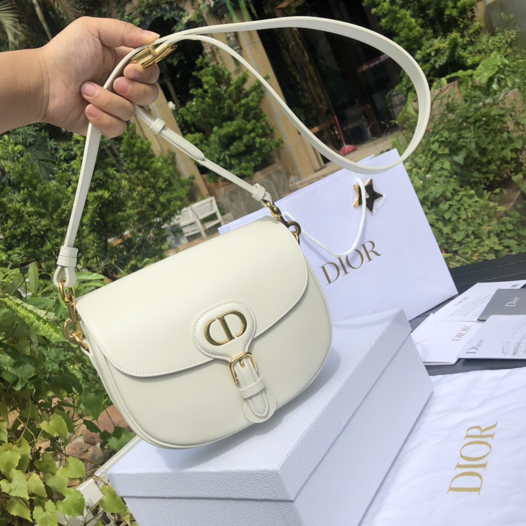 [TOP] Christian Dior Bobby Bag Cowhide 22x17x6cm - White - 711 Luxury
