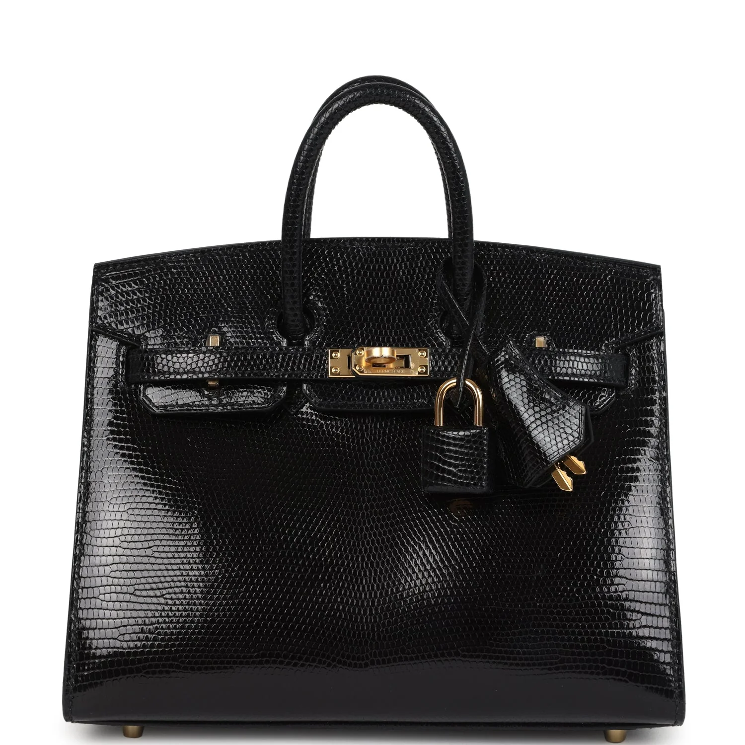 Hermes Birkin Sellier 20 Black Varanus Niloticus Lizard Gold Hardware