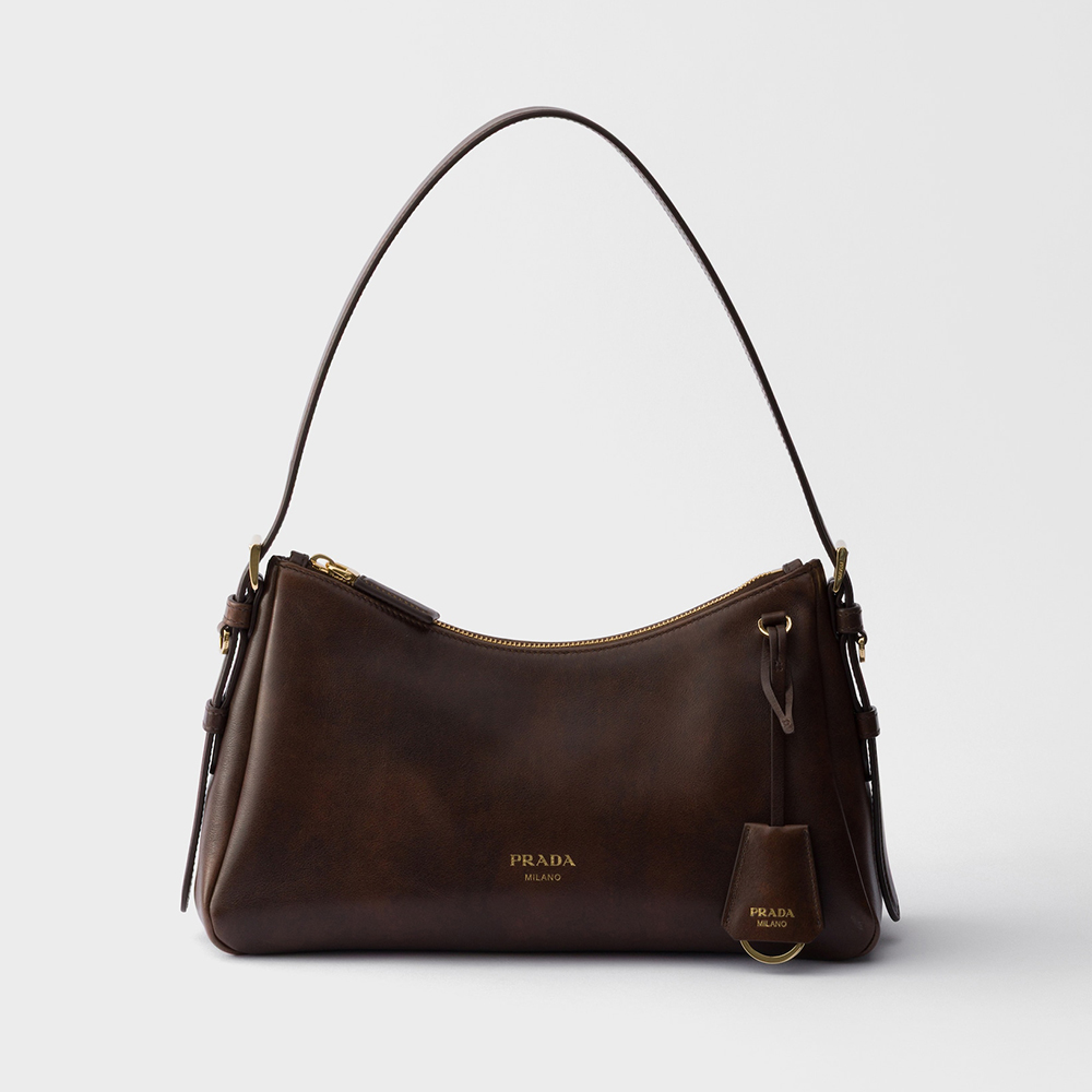 PRADA Black Prada Aimée Medium Leather Shoulder Bag #396965