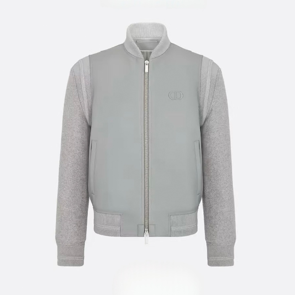 Dior Wool and Leather Baseball Jacket #388944