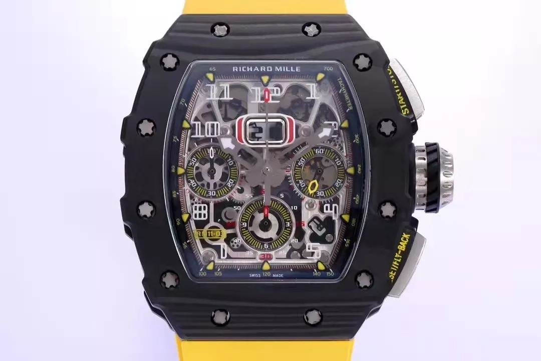 RM 11-03 Skeleton Yellow Strap 41mm