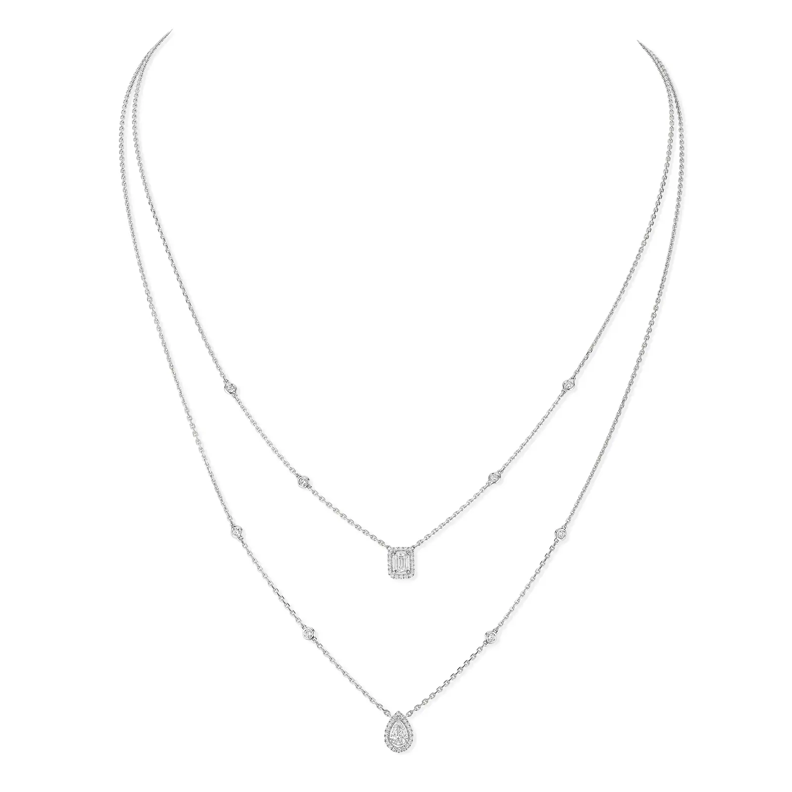 [TOP] Messika My Twin Two-row Necklace - Silver - 711 Luxury
