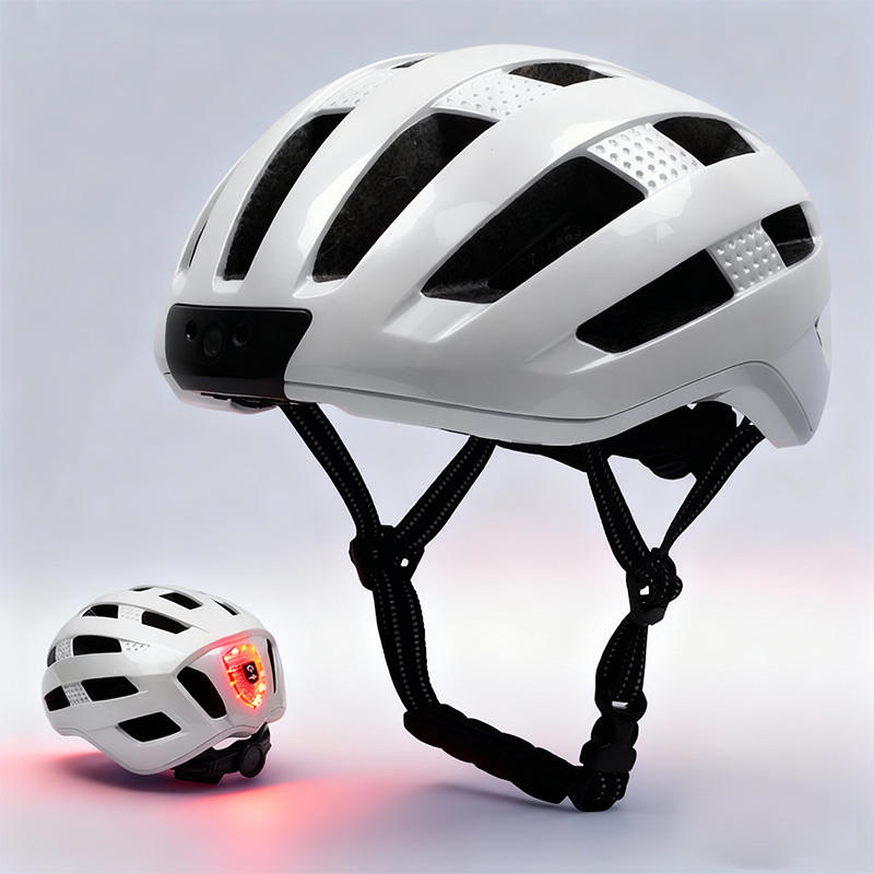 New Smart Bicycle Helmet with LED Lights & Built-in Camera – Adult Road Cycling Helmet for Night Riding Safety