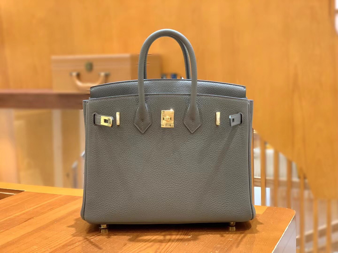 [TOP] HERMES Birkin Togo Leather 25cm - Etain & GHW - 711 Luxury
