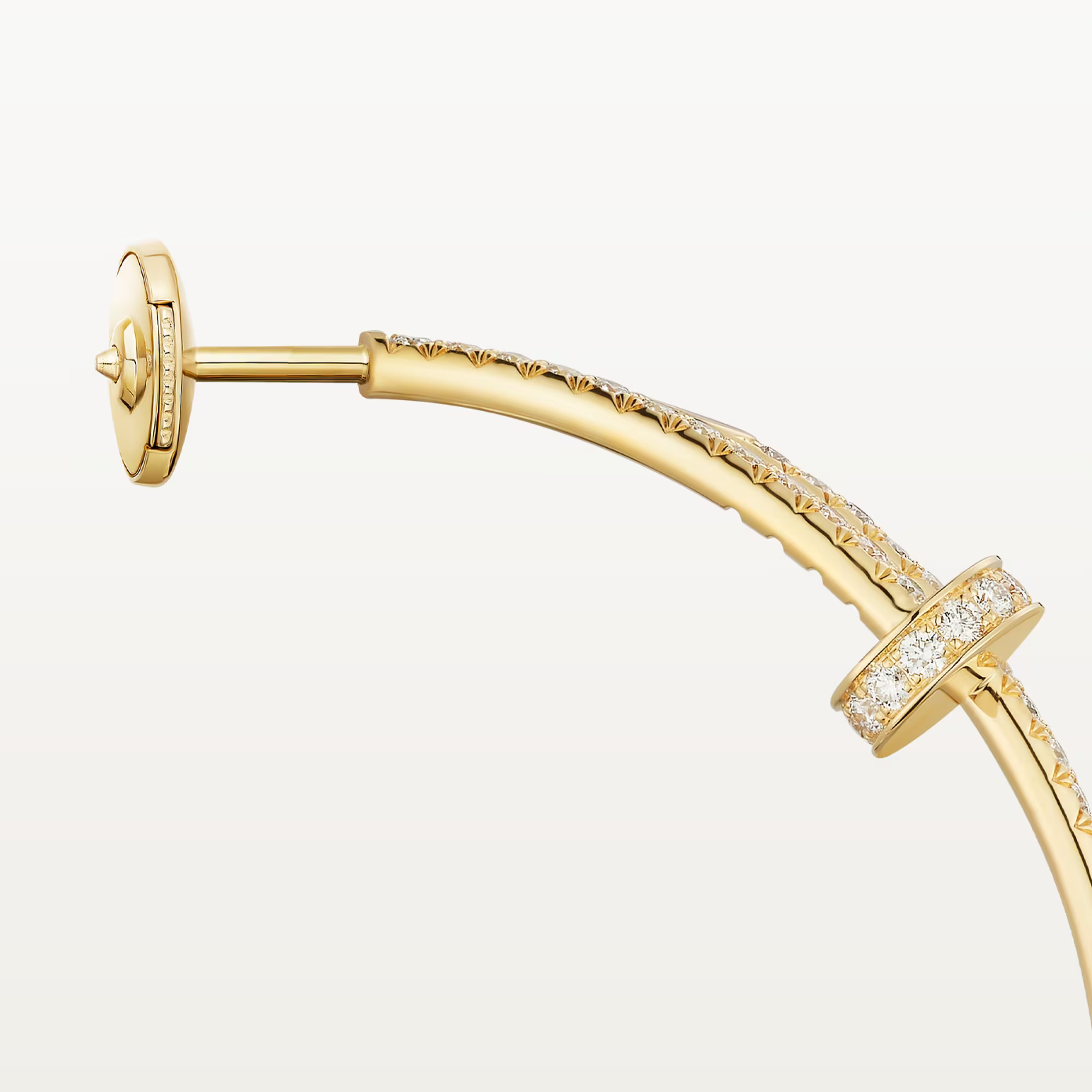 Carty Nails Solo Trace Earrings ,Yellow Gold, 176 Moissanite, Large Model