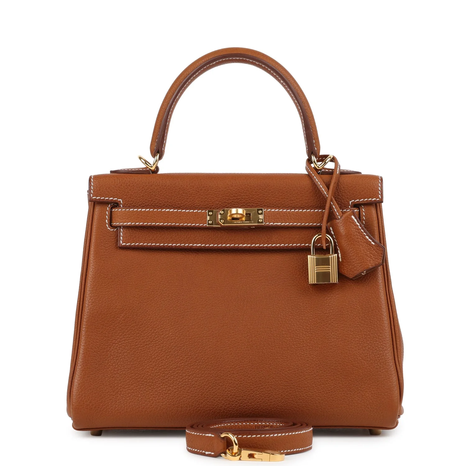 Hermes Kelly Retourne  Fauve Barenia Faubourg Gold Hardware