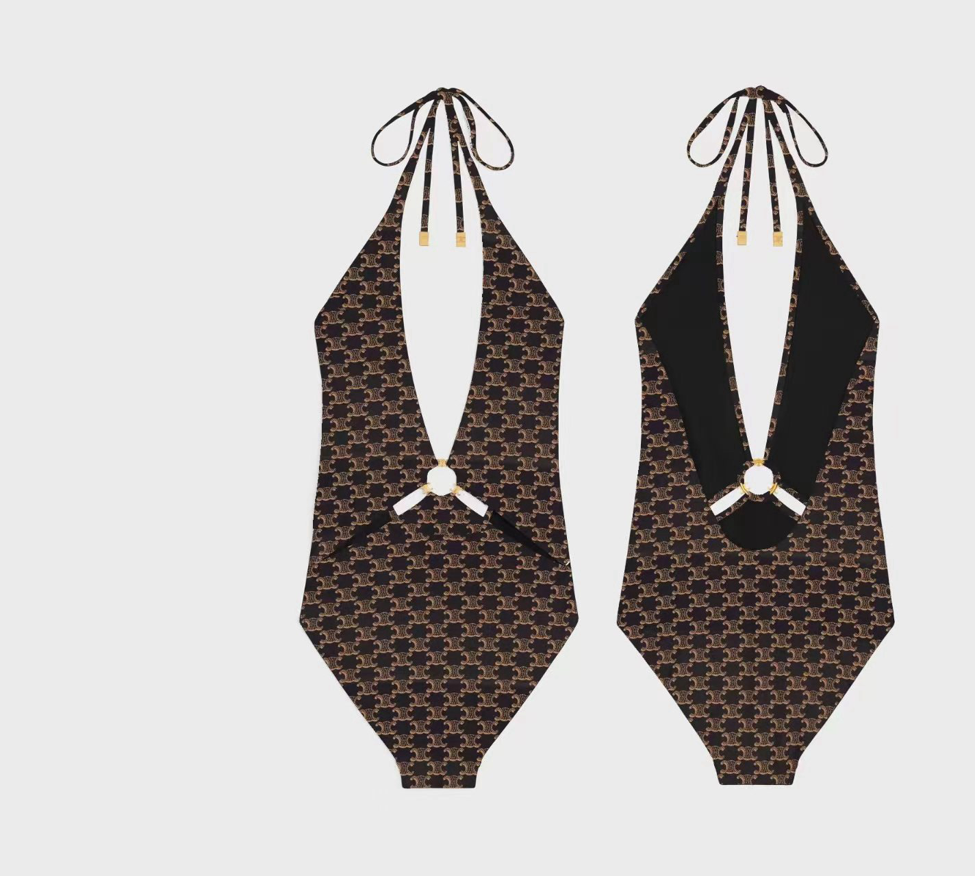 [TOP] CELINE One-Piece Swimsuit - Brown - 711 Luxury