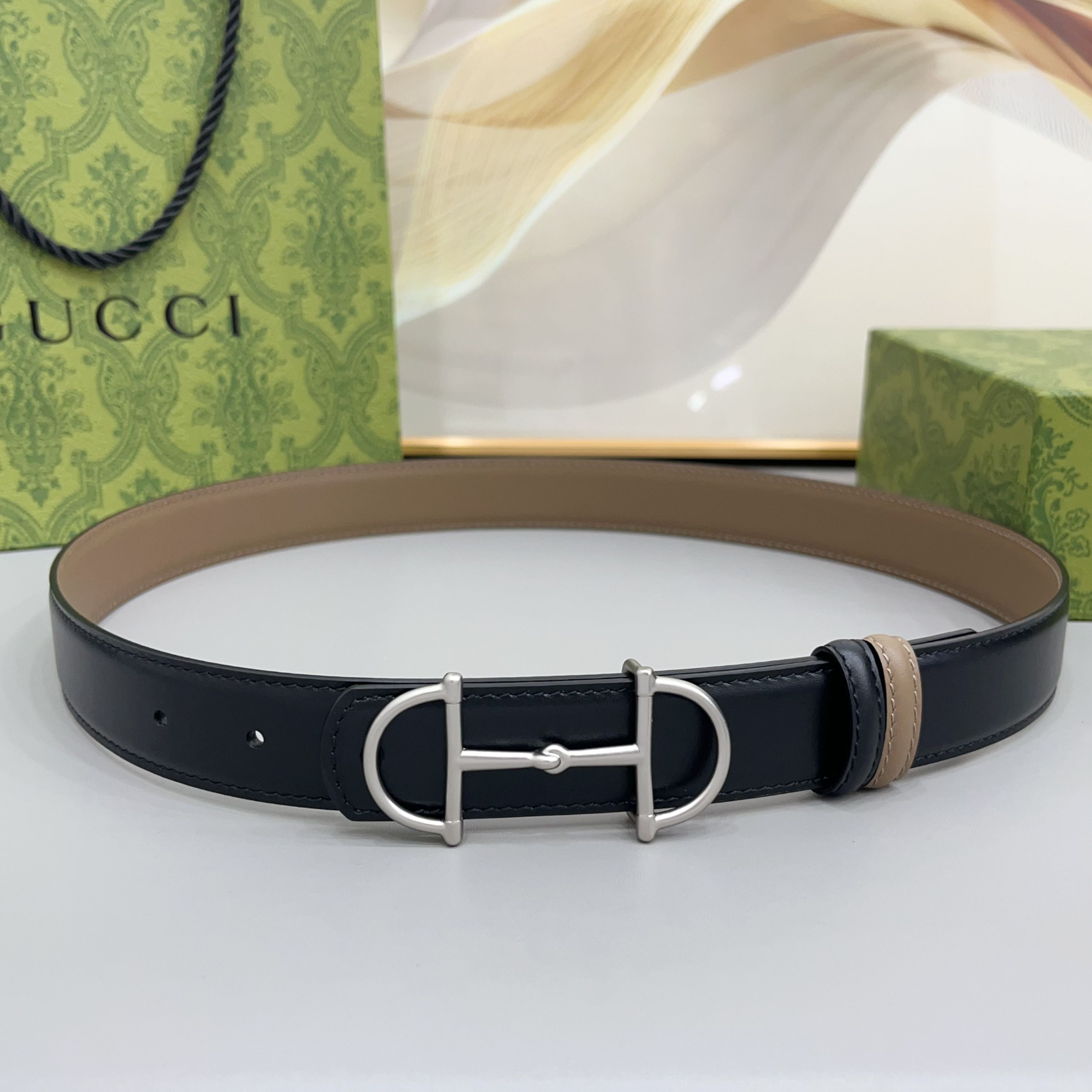 [TOP] GUCCI  Belt 3 cm - Black - 711 Luxury