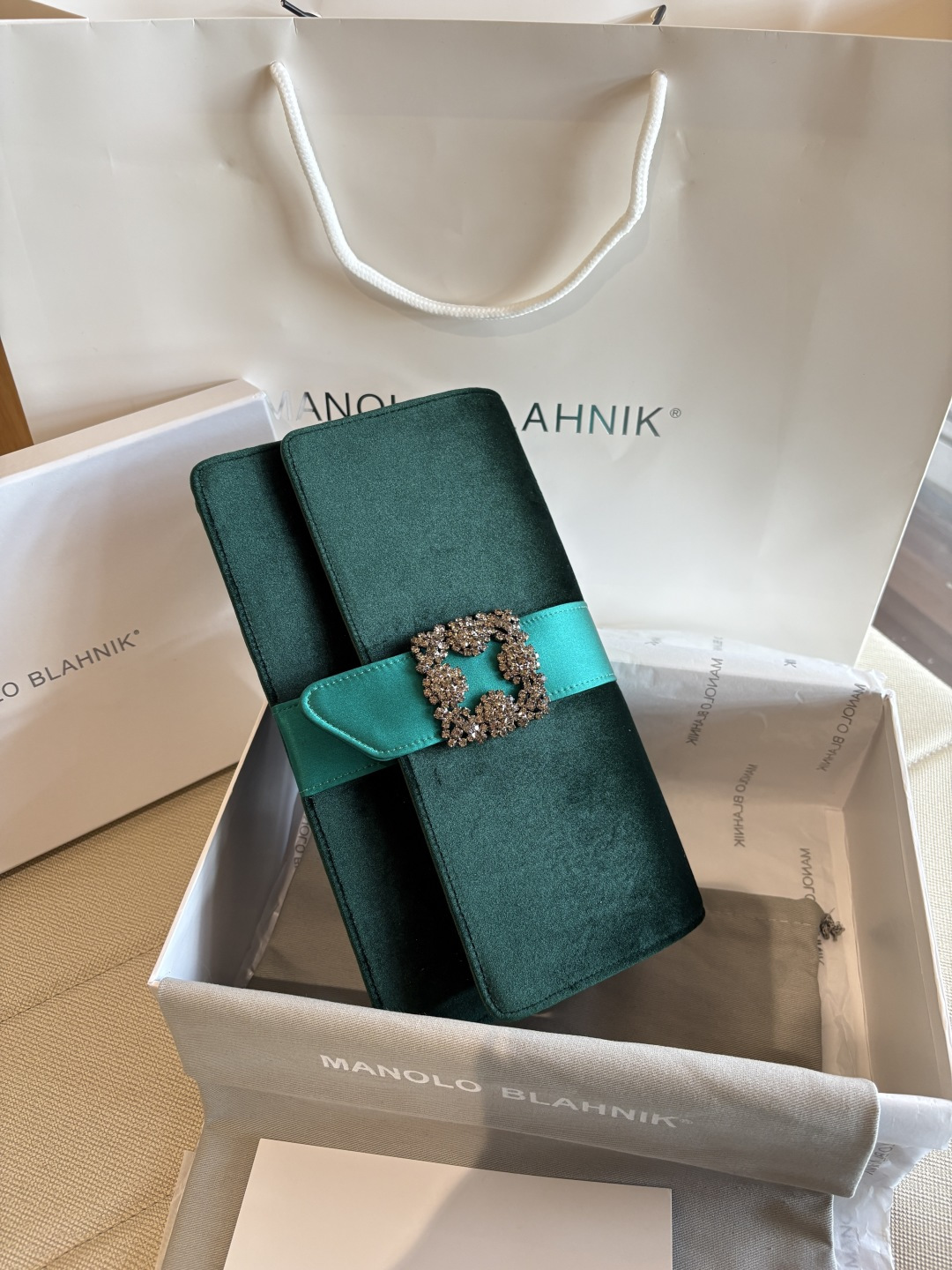 [TOP] MANOLO BLAHNIK Bag 12*24*6cm - Green - 711 Luxury