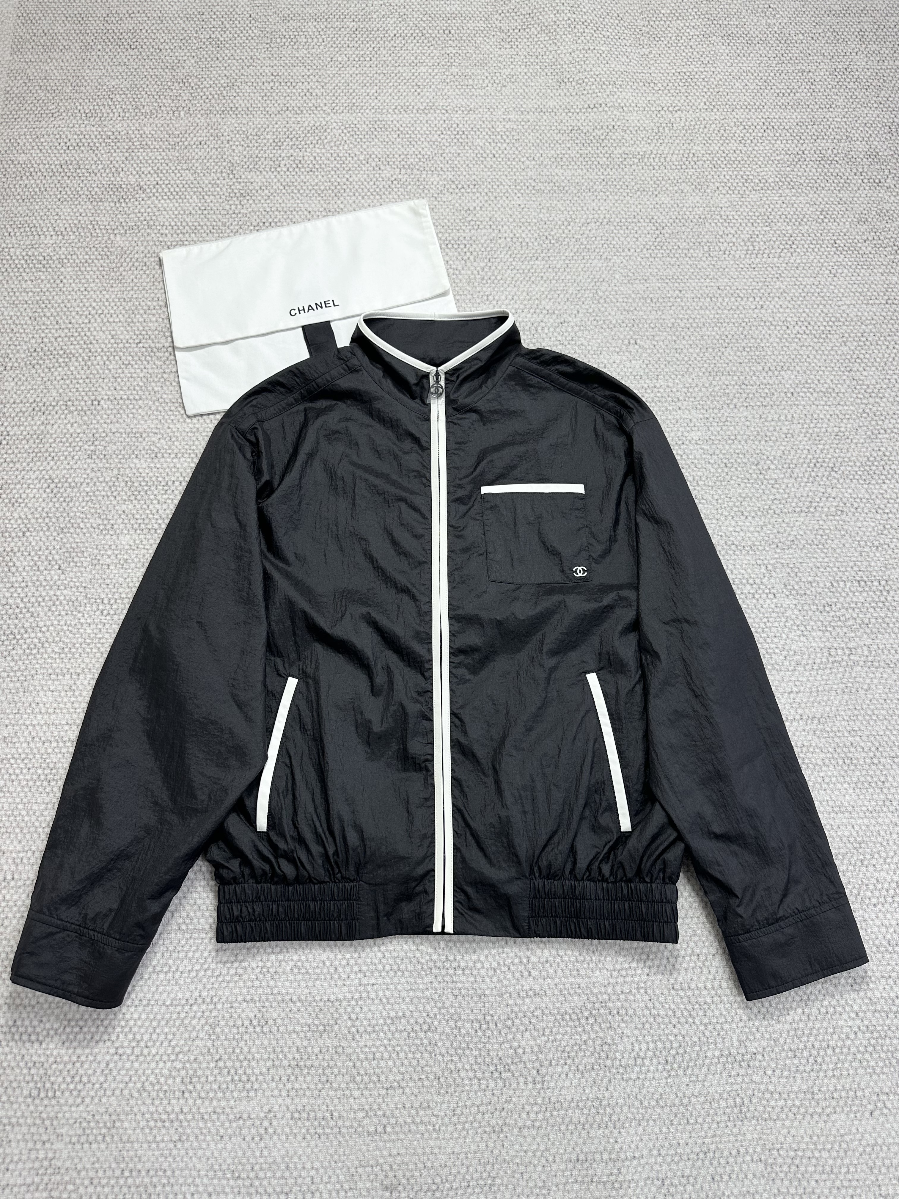 CHANEL Jacket Mixed Fibres Black White #384008