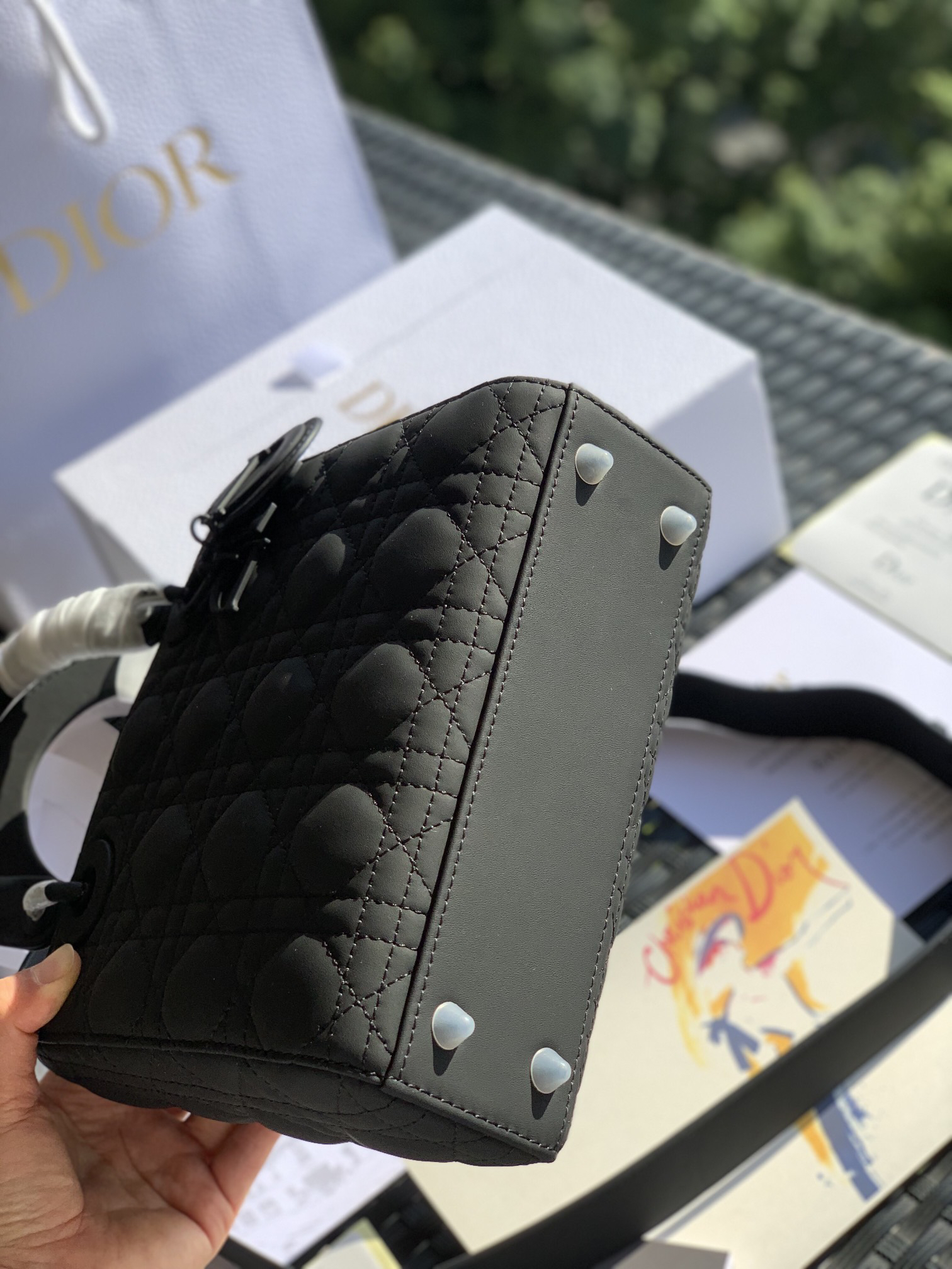 [TOP] Christian Dior Lady Dior Bag Calfskin 20x16.5x8cm - Black