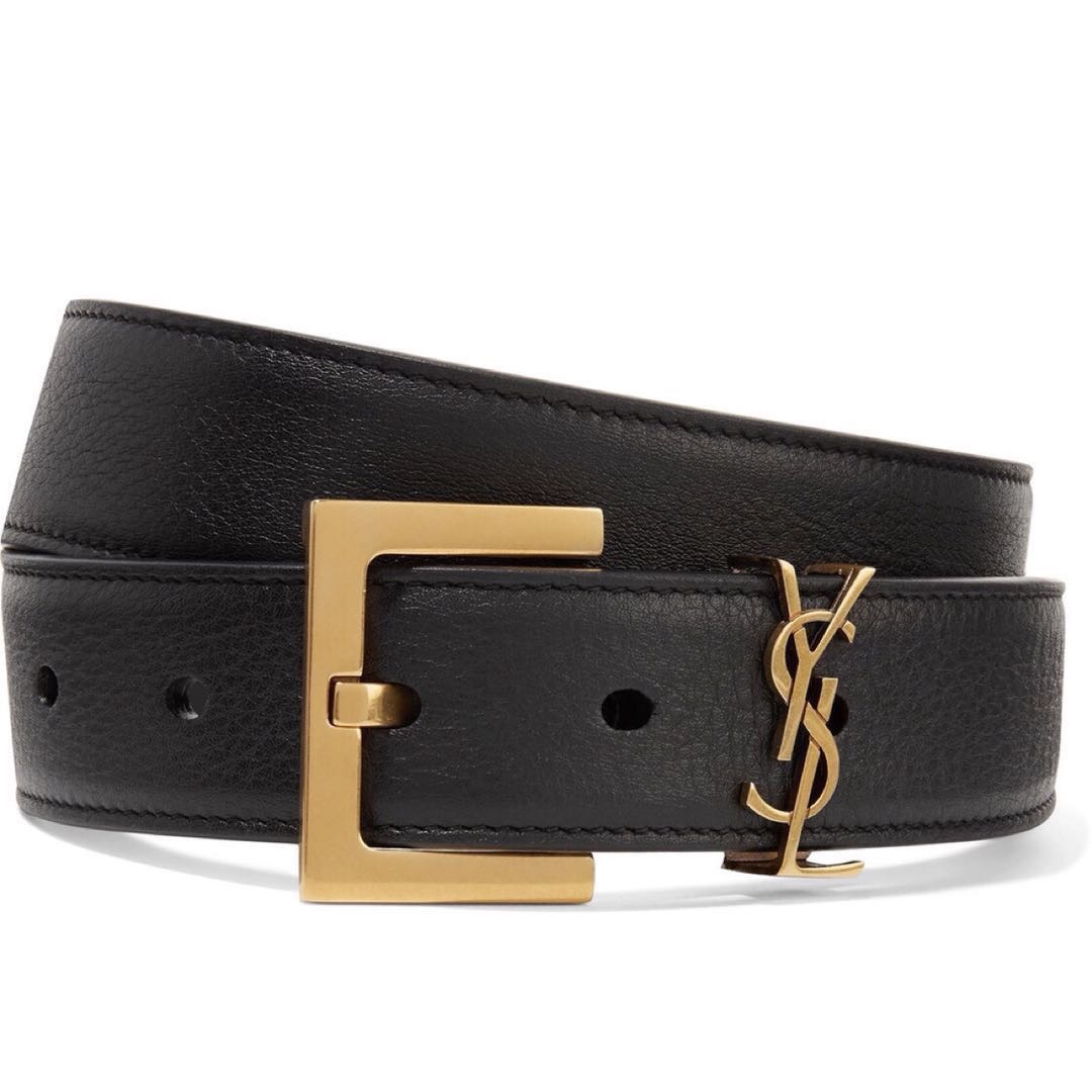[TOP] Yves Saint Laurent YSL Belt Calfskin 3cm - Black - 711 Luxury