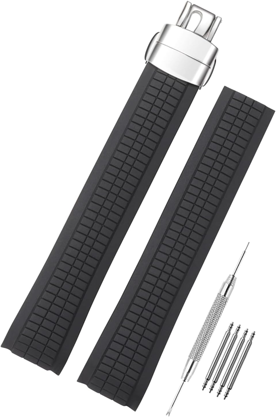 SANDEIN Watch Band Compatible with Patek Philippe Aquanaut PP 5164 5165 5167R 5168 5968 5267, Soft Silicone Rubber Replacement Wrist Strap for Patek Philippe Aquanaut Watch Straps