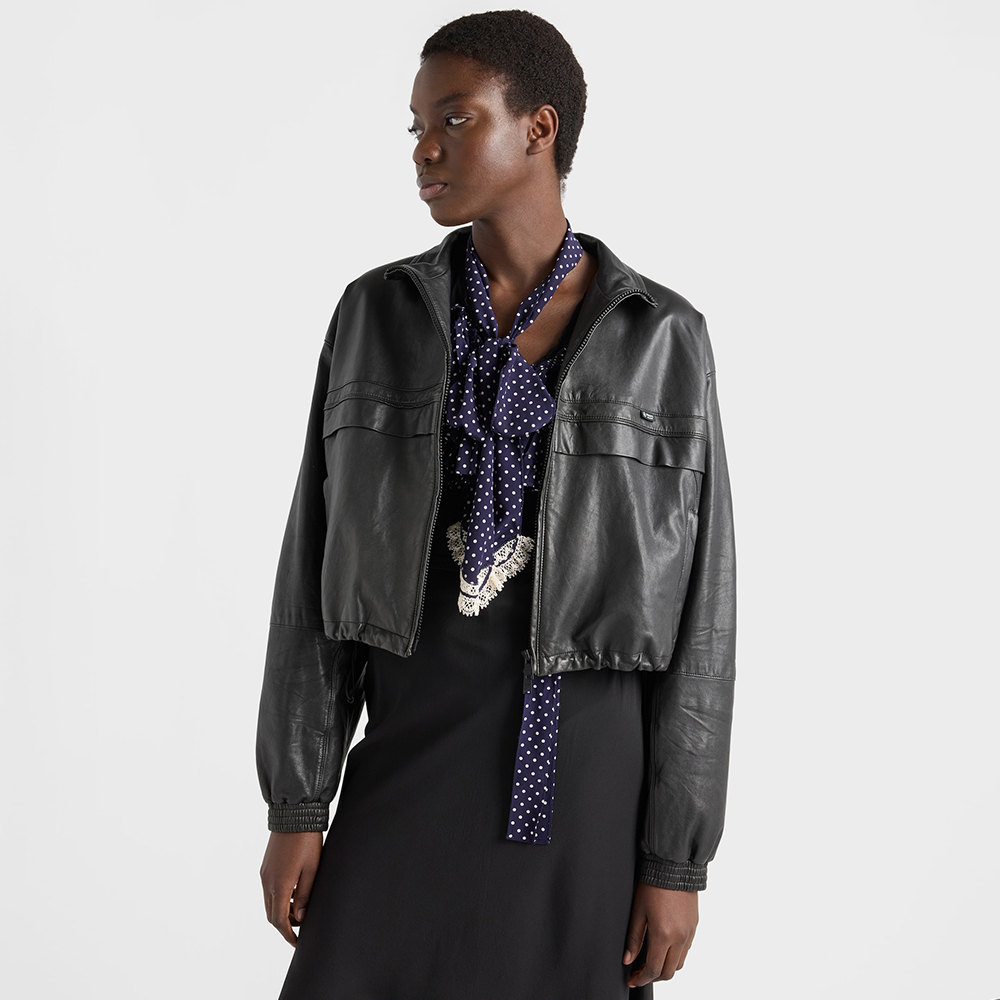 Prada black Clothing PRADA Black Nappa Leather Jacket #390581 View 2 | Nigo Office