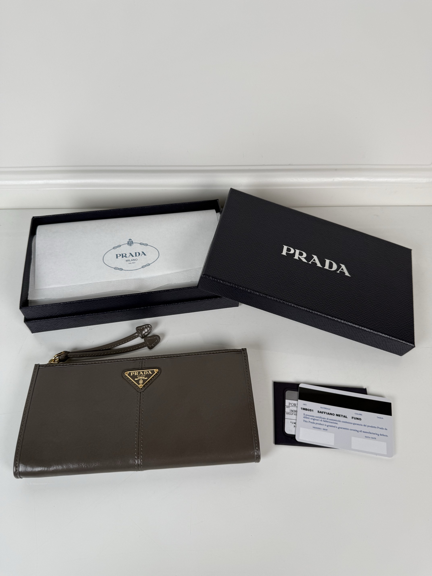 [TOP] PRADA  Wallet 20cm*10cm - Dark Grey - 711 Luxury