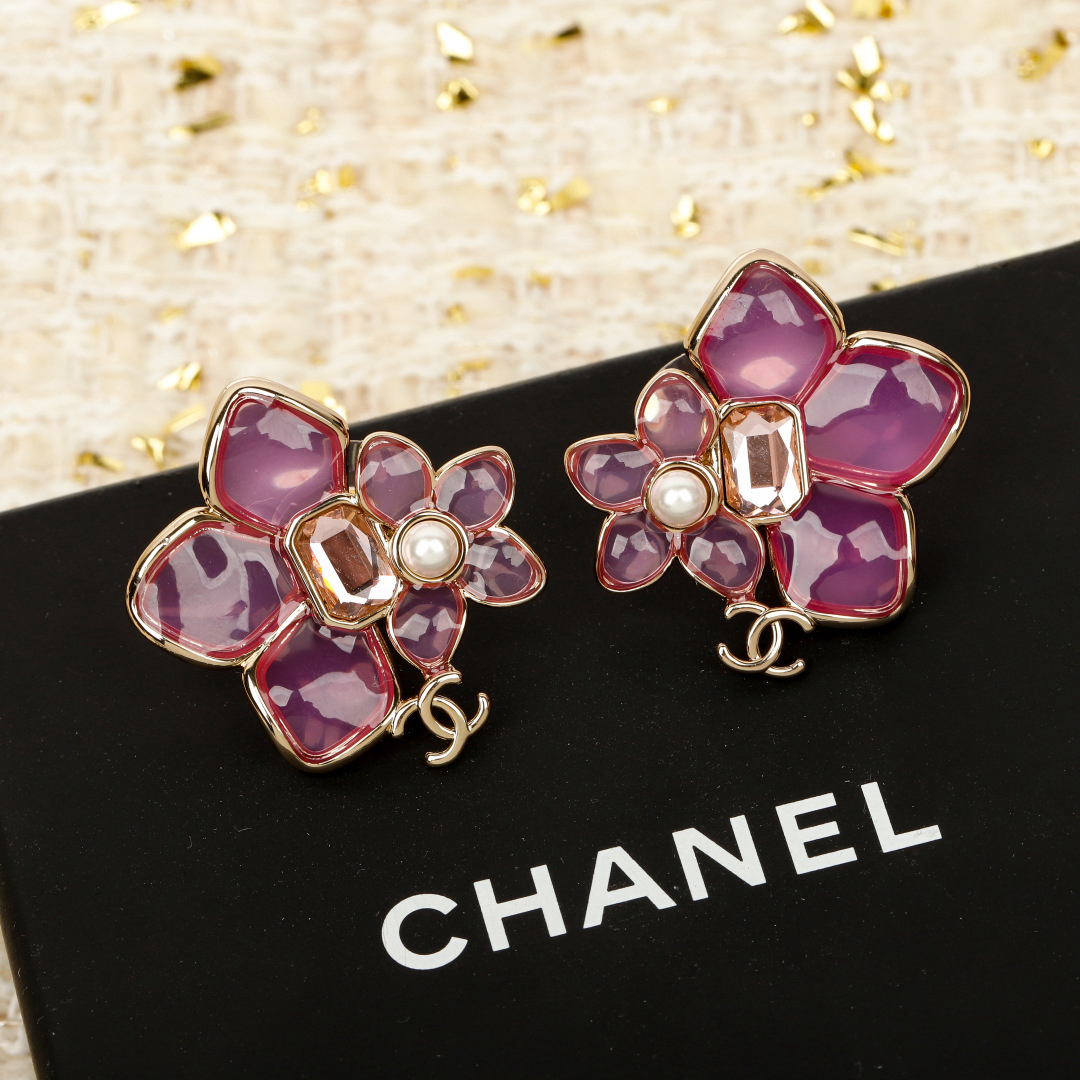 [TOP] CHANEL Earrings - Pink