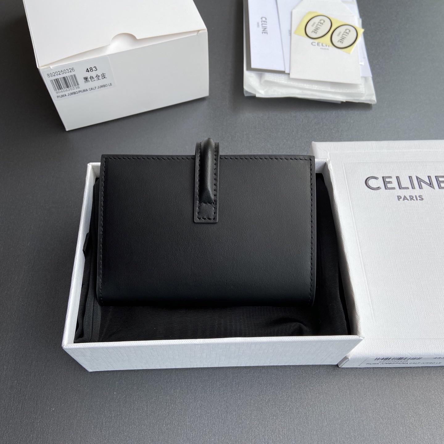 [TOP] CELINE Wallet 12.7-9-2.5 cm - Black - 711 Luxury
