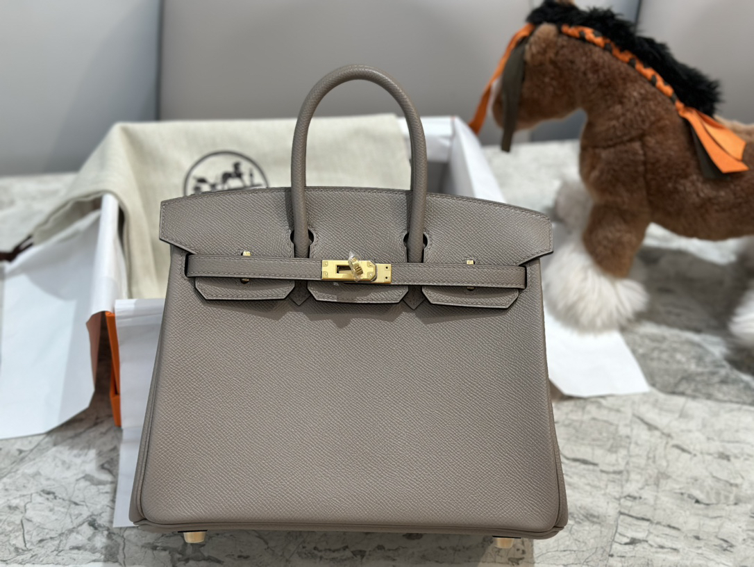 [TOP] HERMES Birkin Epsom Leather 25cm - Gris Meyer & GHW